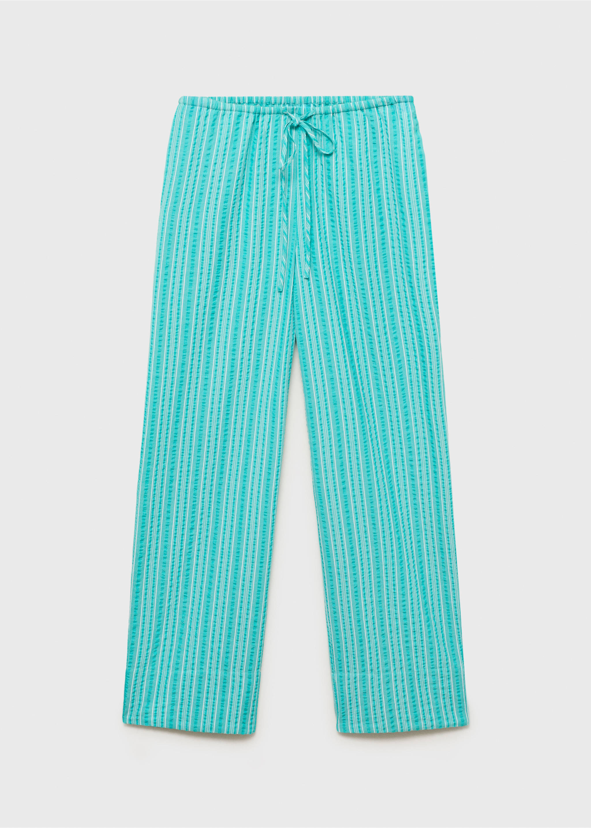 Striped bow trousers - Article without model, Turquoise. Ref: 17091147-00.