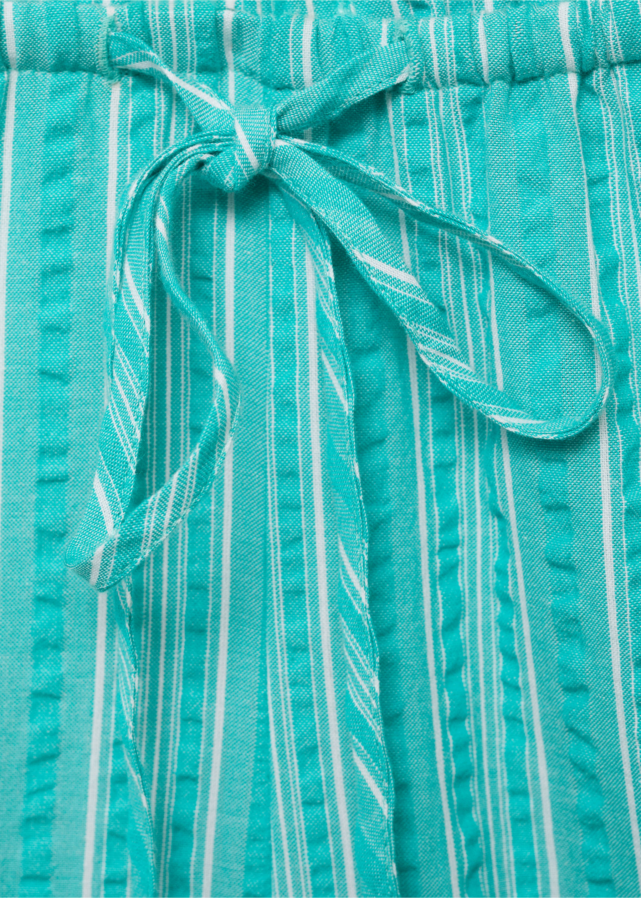 Striped bow trousers - Details of the article 8, Turquoise. Ref: 17091147-00.
