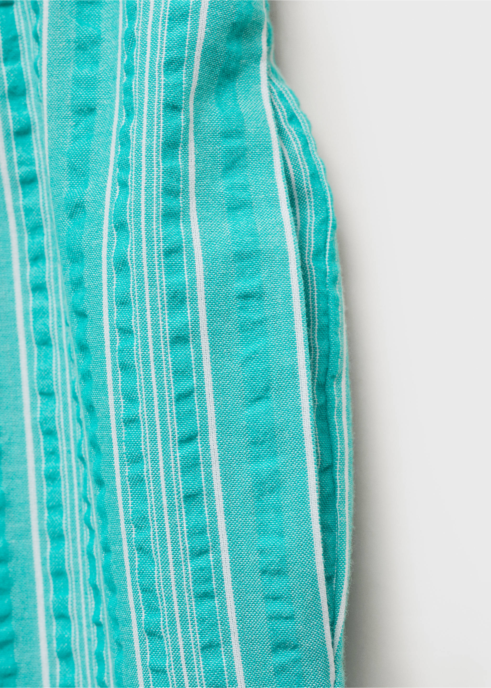 Striped bow trousers - Details of the article 0, Turquoise. Ref: 17091147-00.