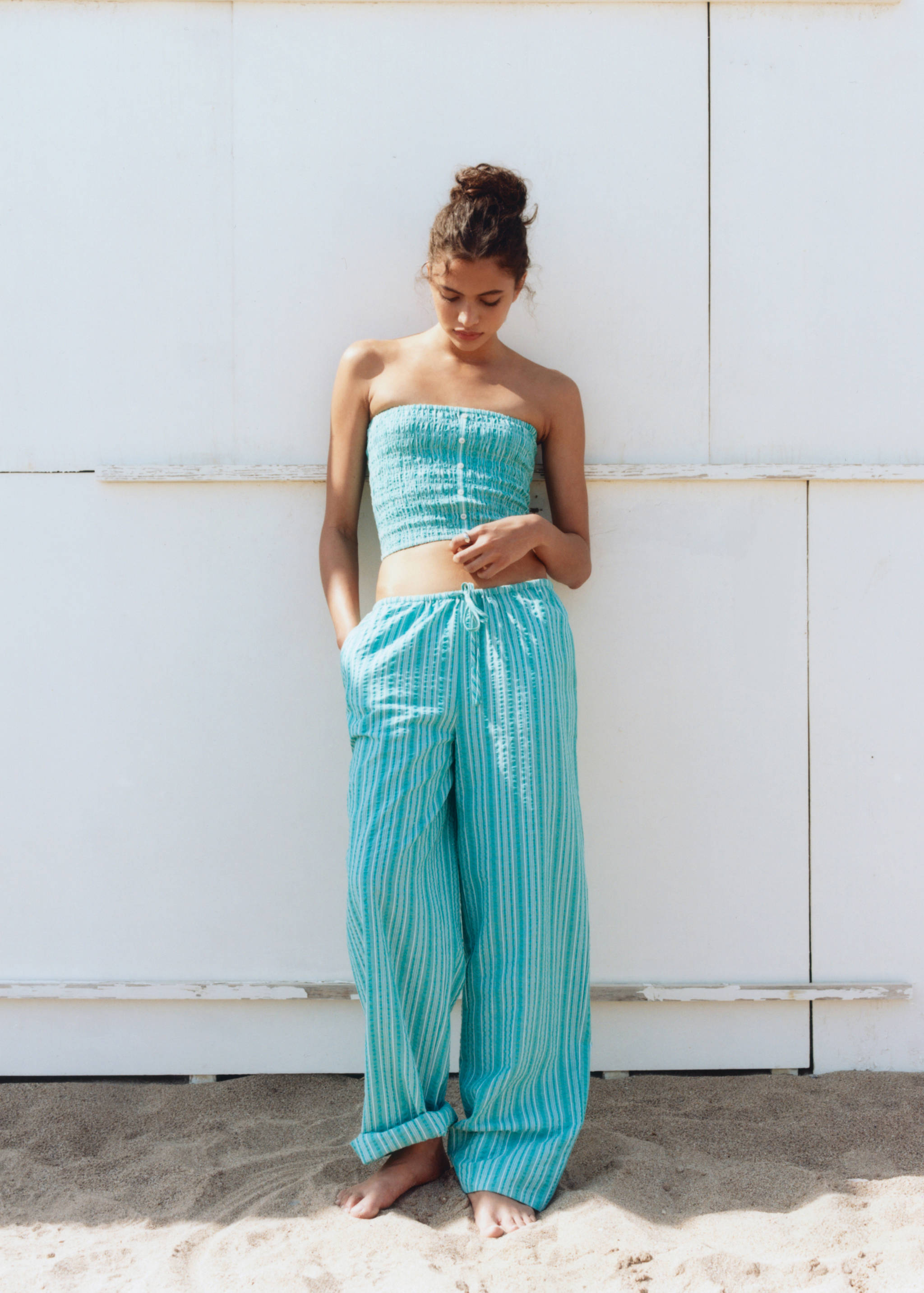 Striped bow trousers - Details of the article 5