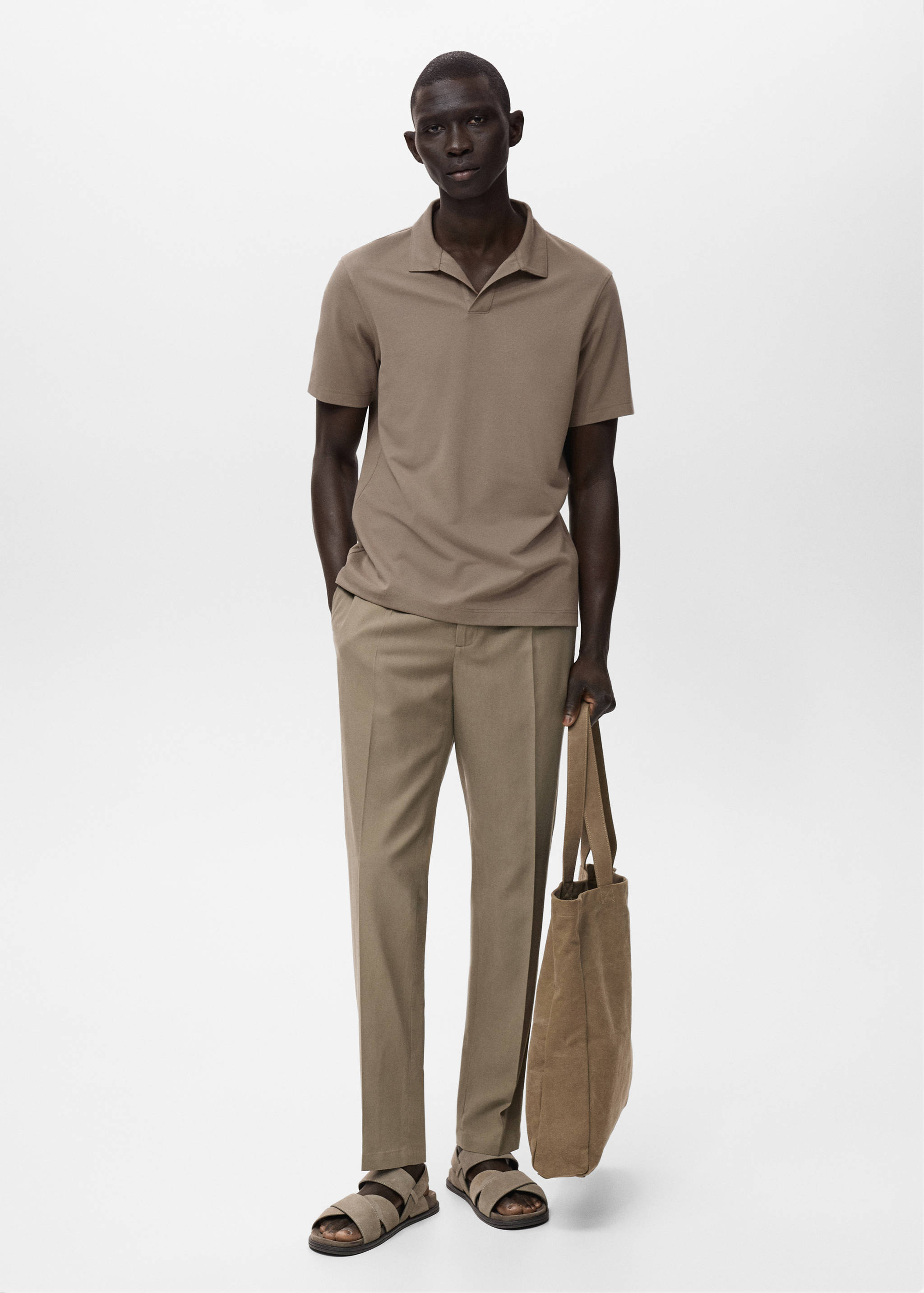 Pantalons cotó tapered crop - Pla general