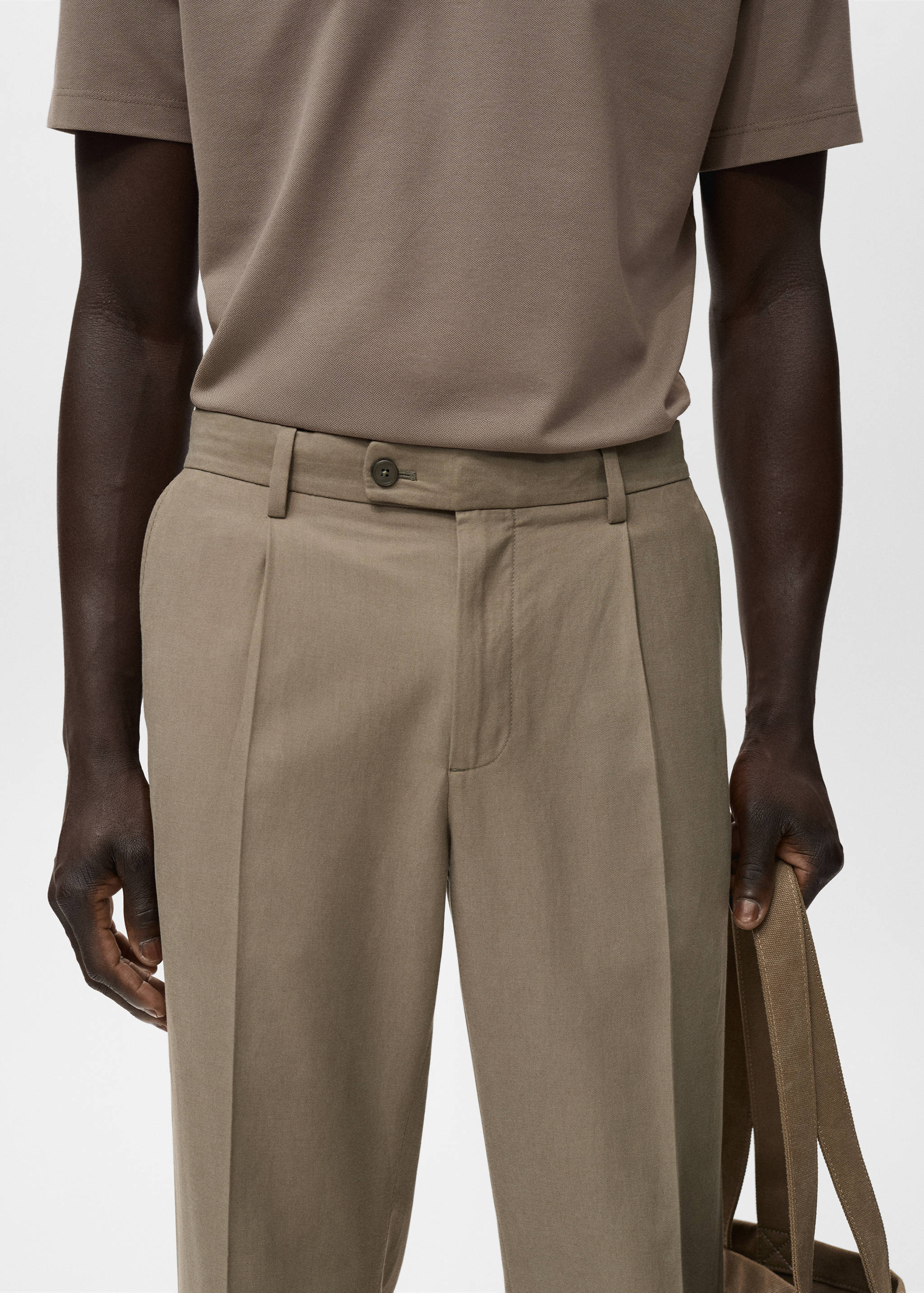 Pantalons cotó tapered crop - Detall de l'article 1