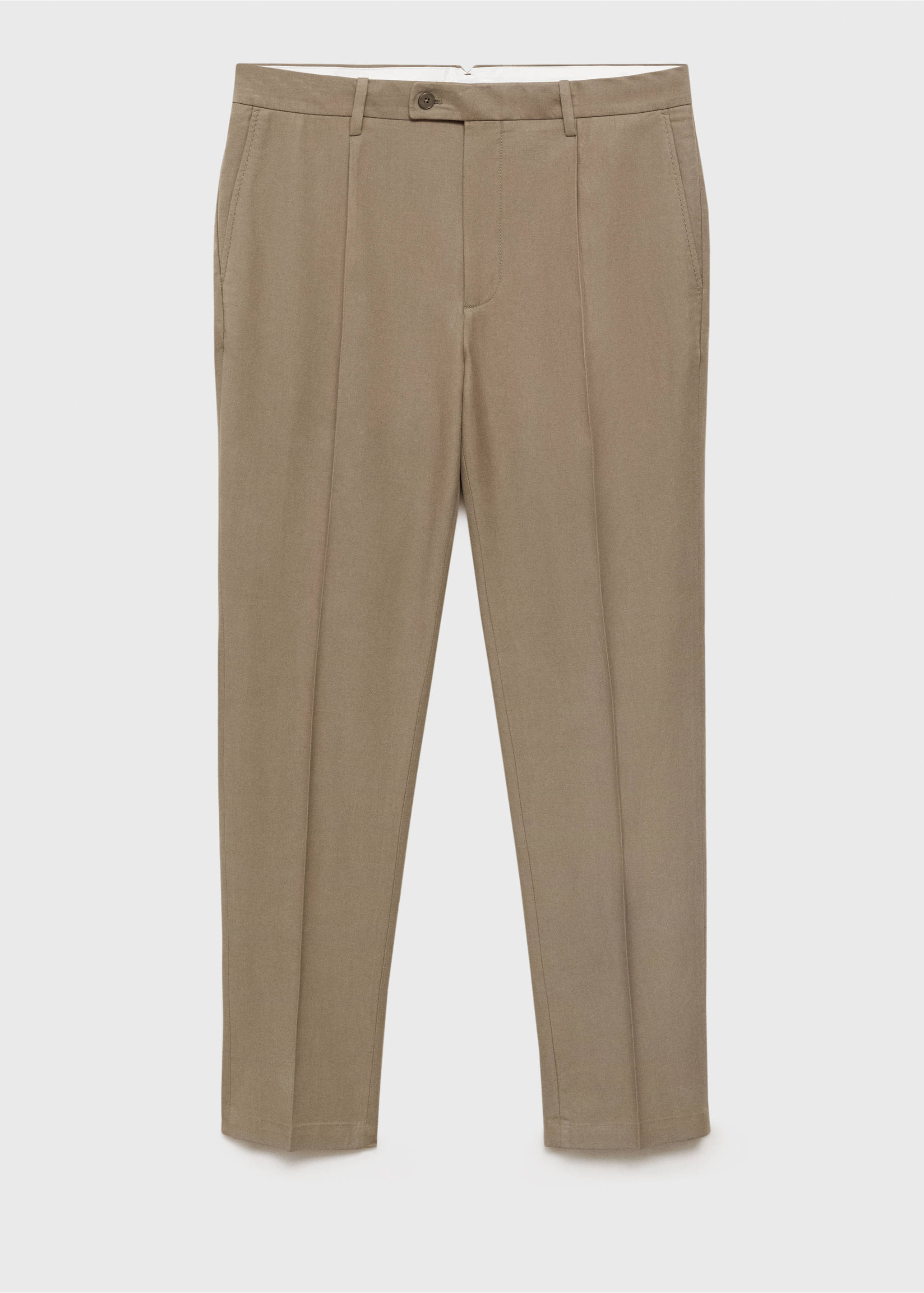 Pantalons cotó tapered crop - Article sense model, Marró. Ref: 17091148-00.