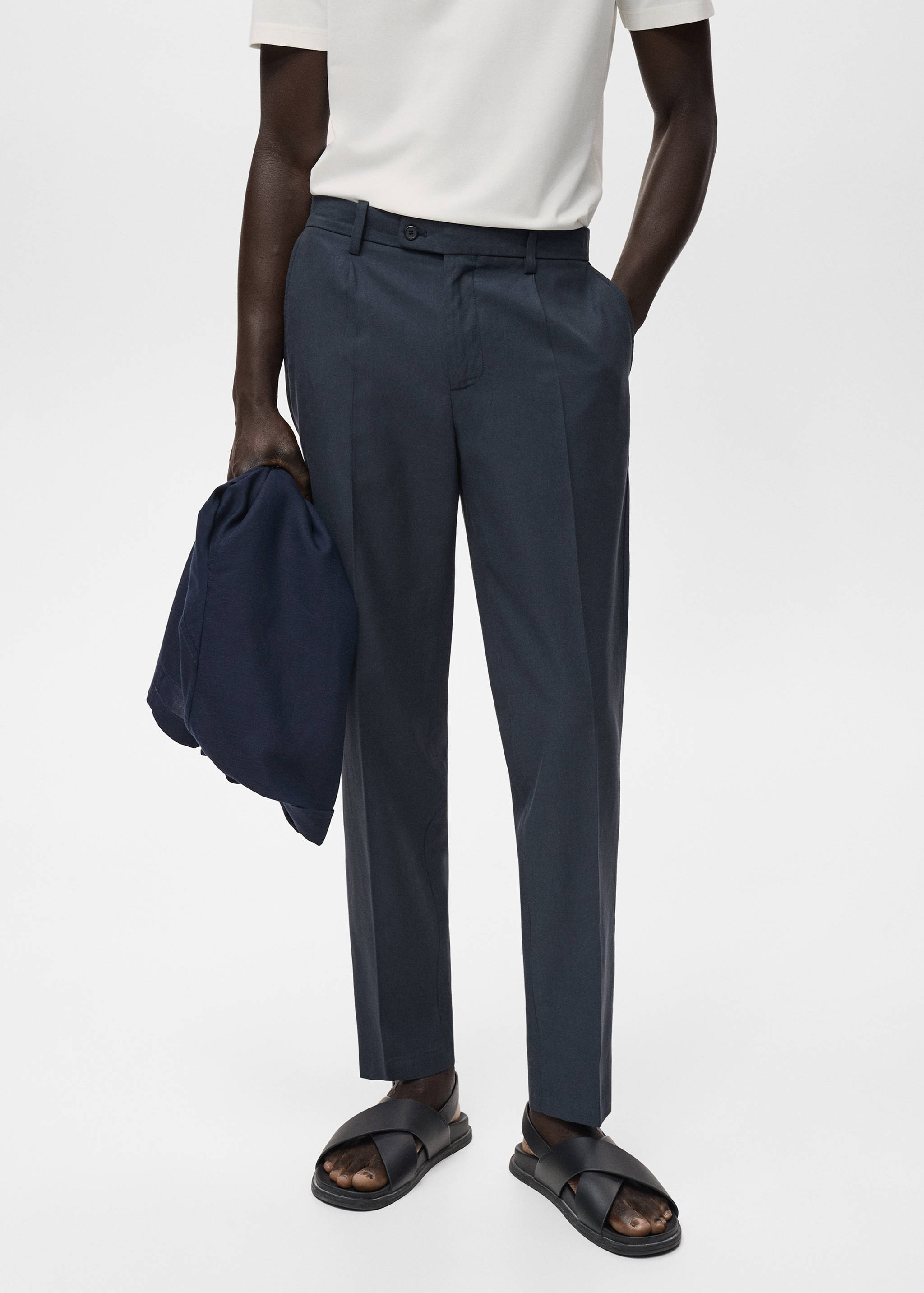 Pantalons cotó tapered crop - Pla mig