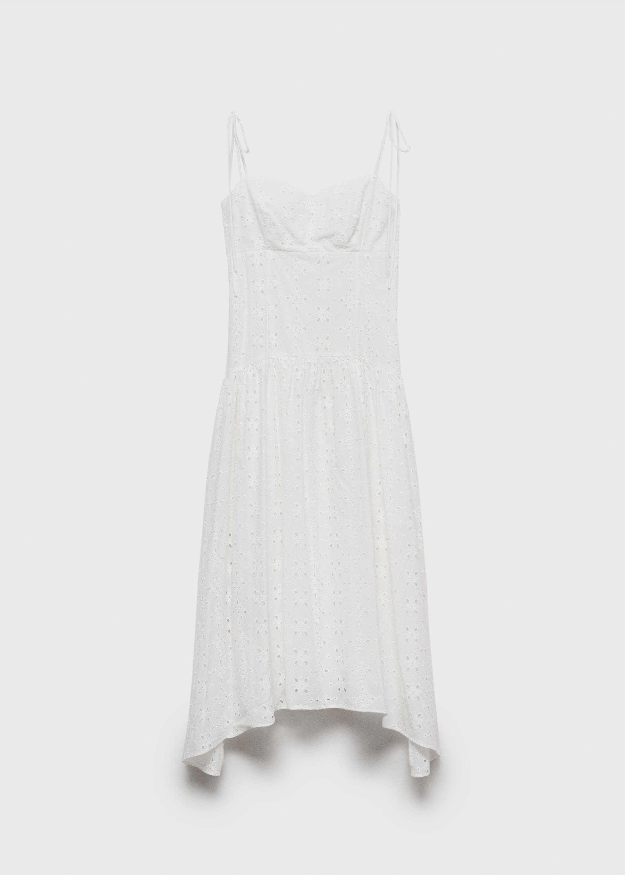 Die-cut midi-dress - Article without model, White. Ref: 17091149-00.