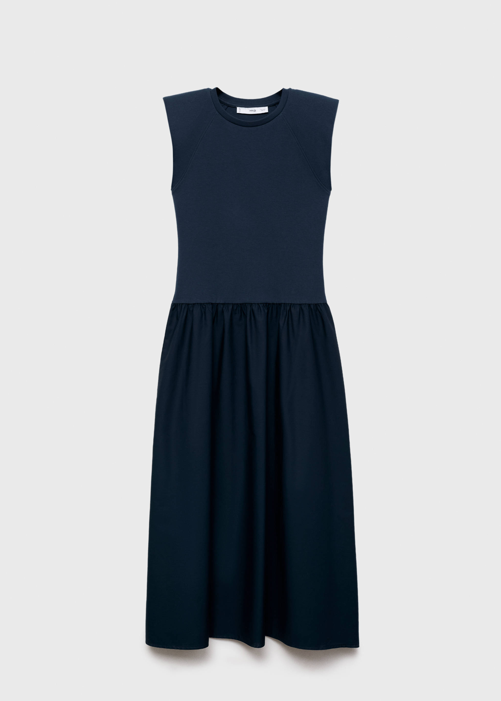 Combined fabric midi-dress - Article without model