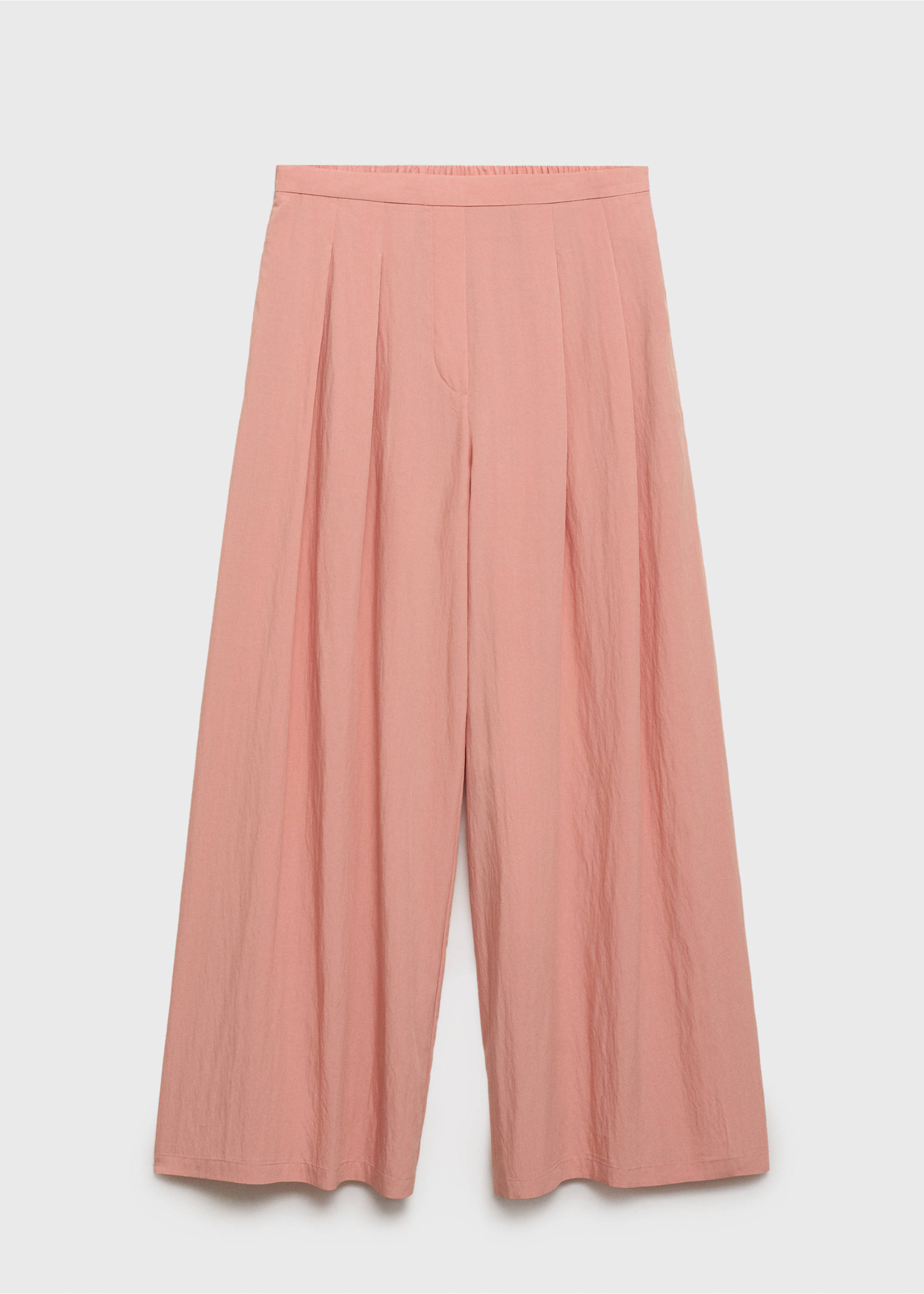 Pantaloni palazzo cu pense - Articol fără model, Roz. Ref: 17091152-00.