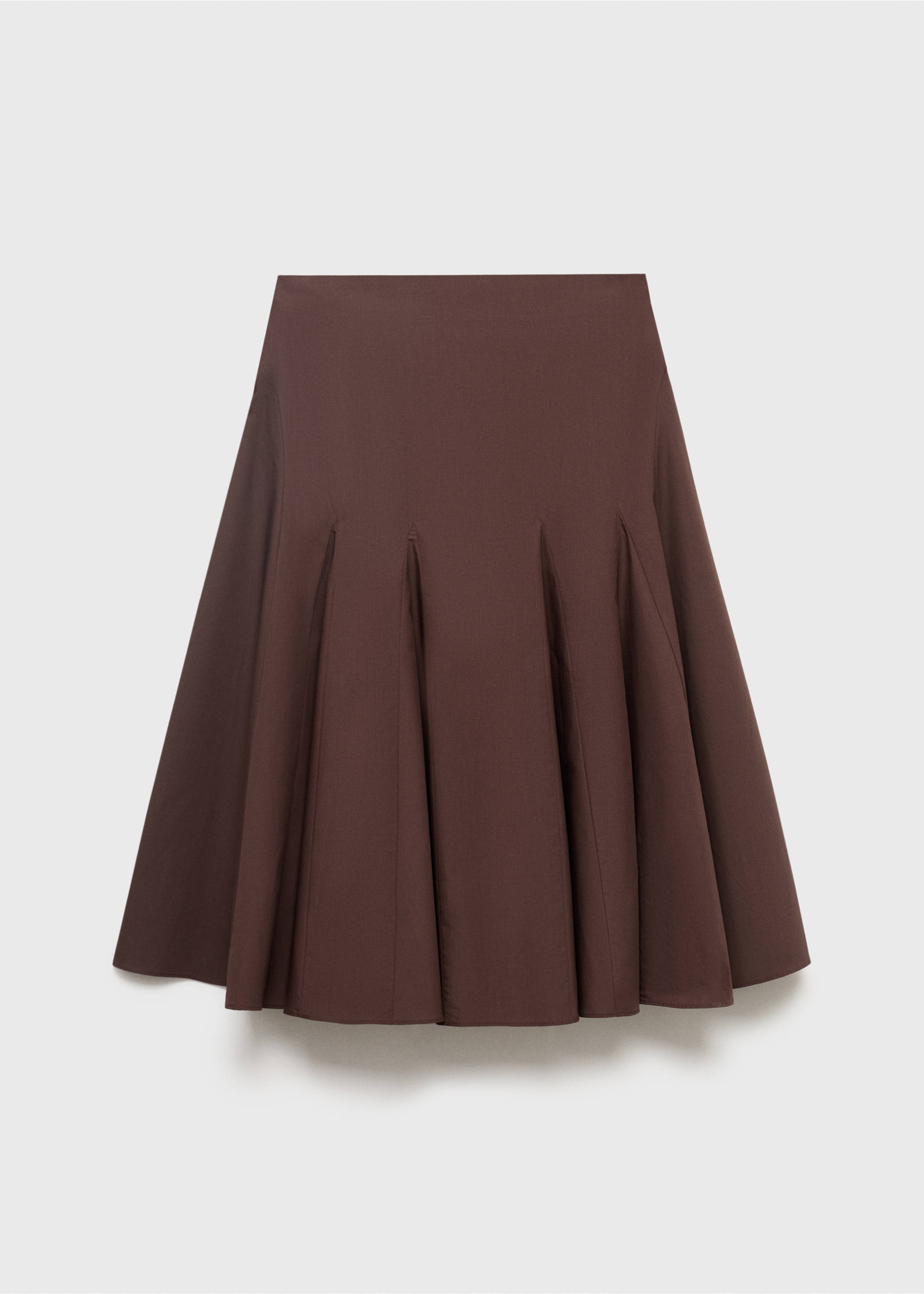 Jupe midi à plis - Article sans modèle, Marron. Ref: 17091154-00.