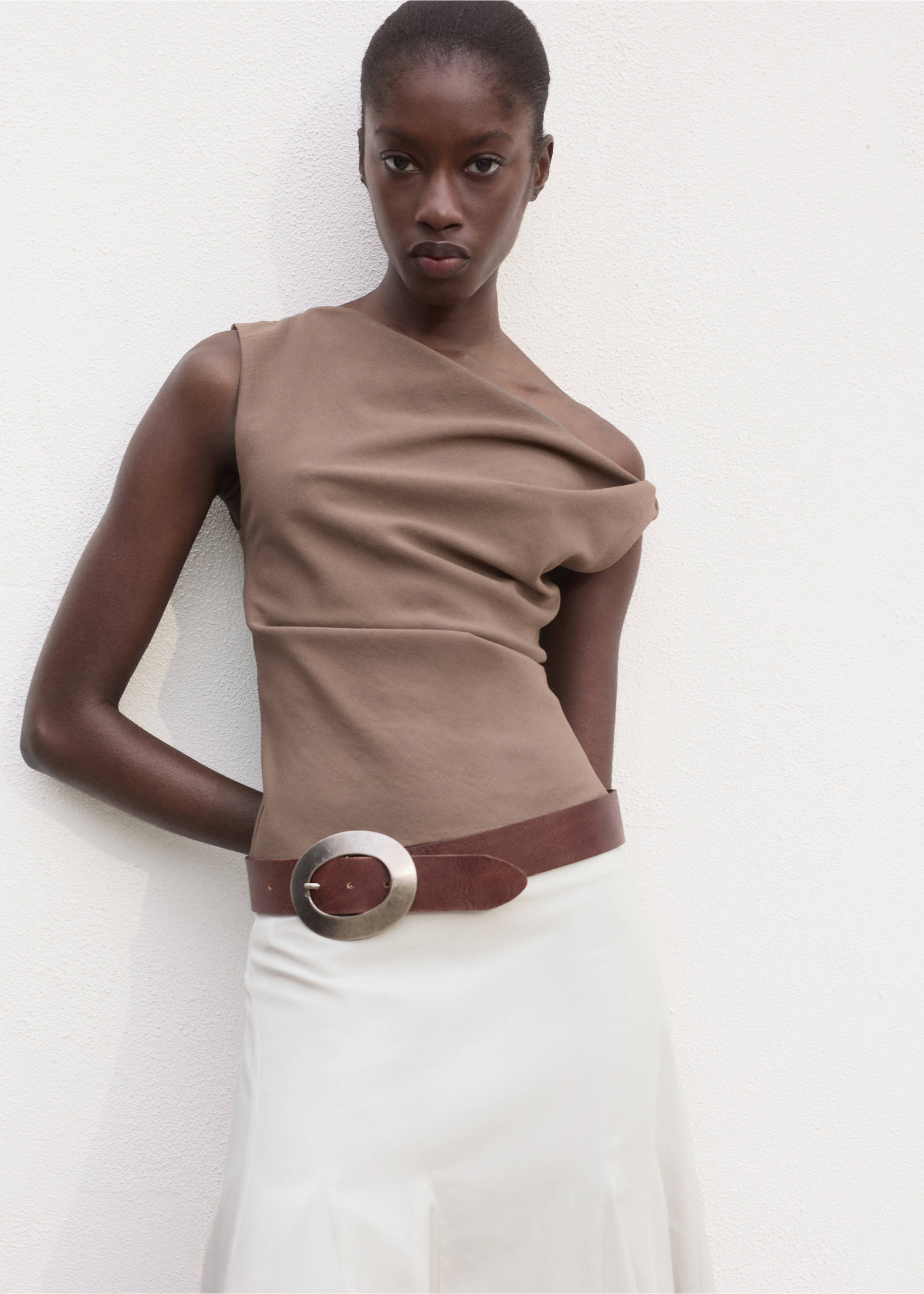 Jupe midi à plis - Détail de l'article 1, Gris. Ref: 17091154-00.