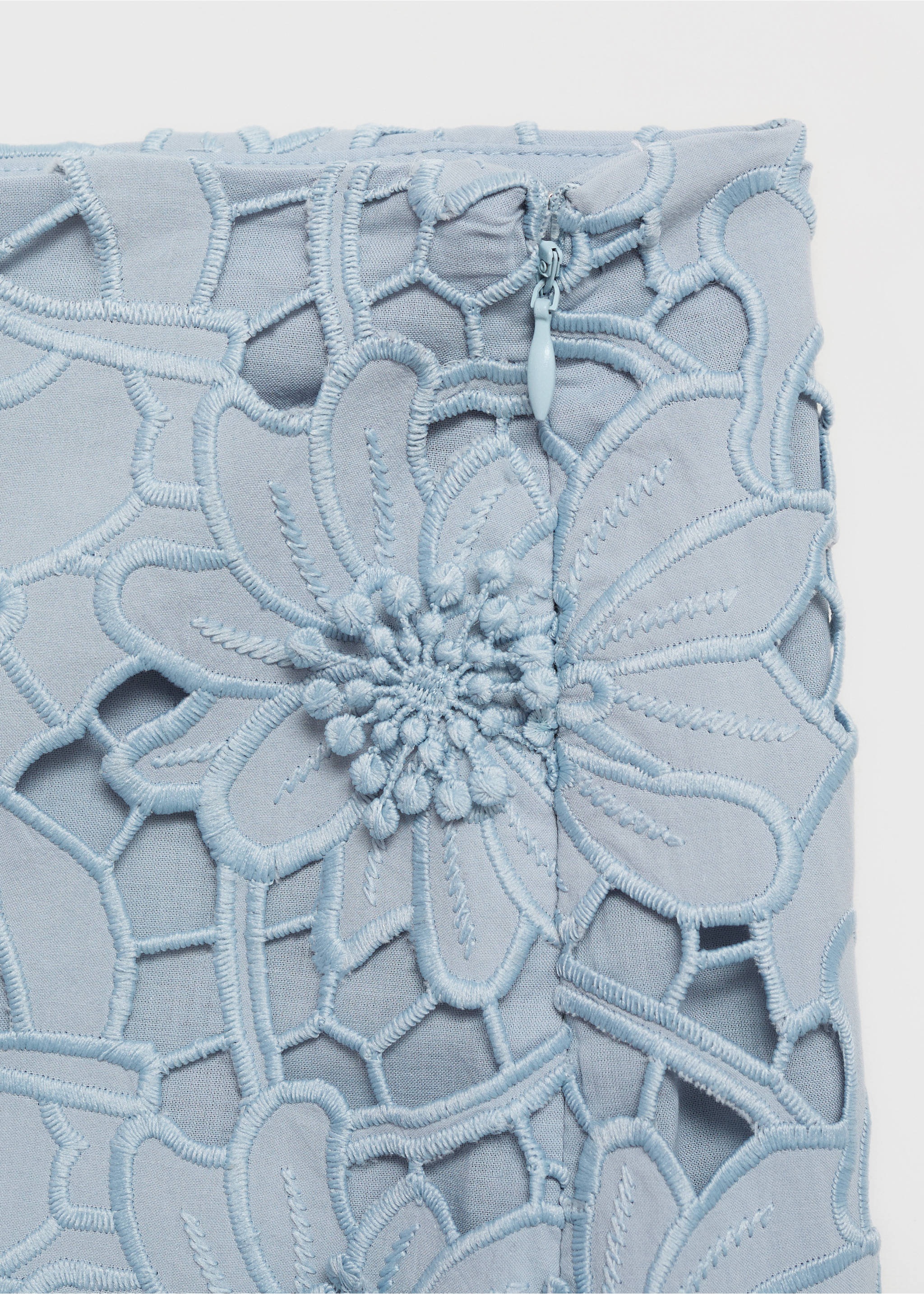 Bestickter Baumwollrock - Detail des Artikels 8, Blau. Ref: 17091155-00.