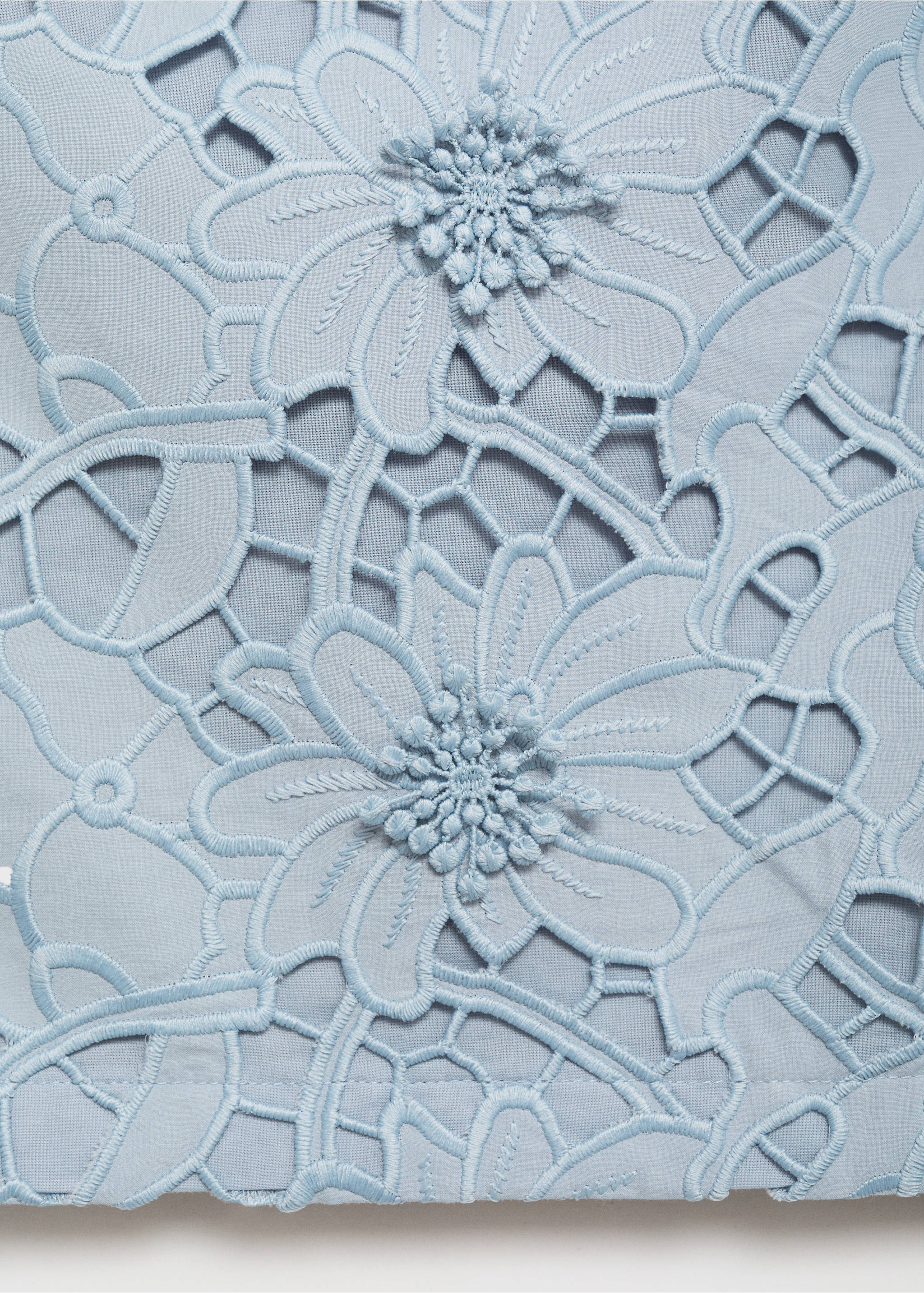 Bestickter Baumwollrock - Detail des Artikels 0, Blau. Ref: 17091155-00.