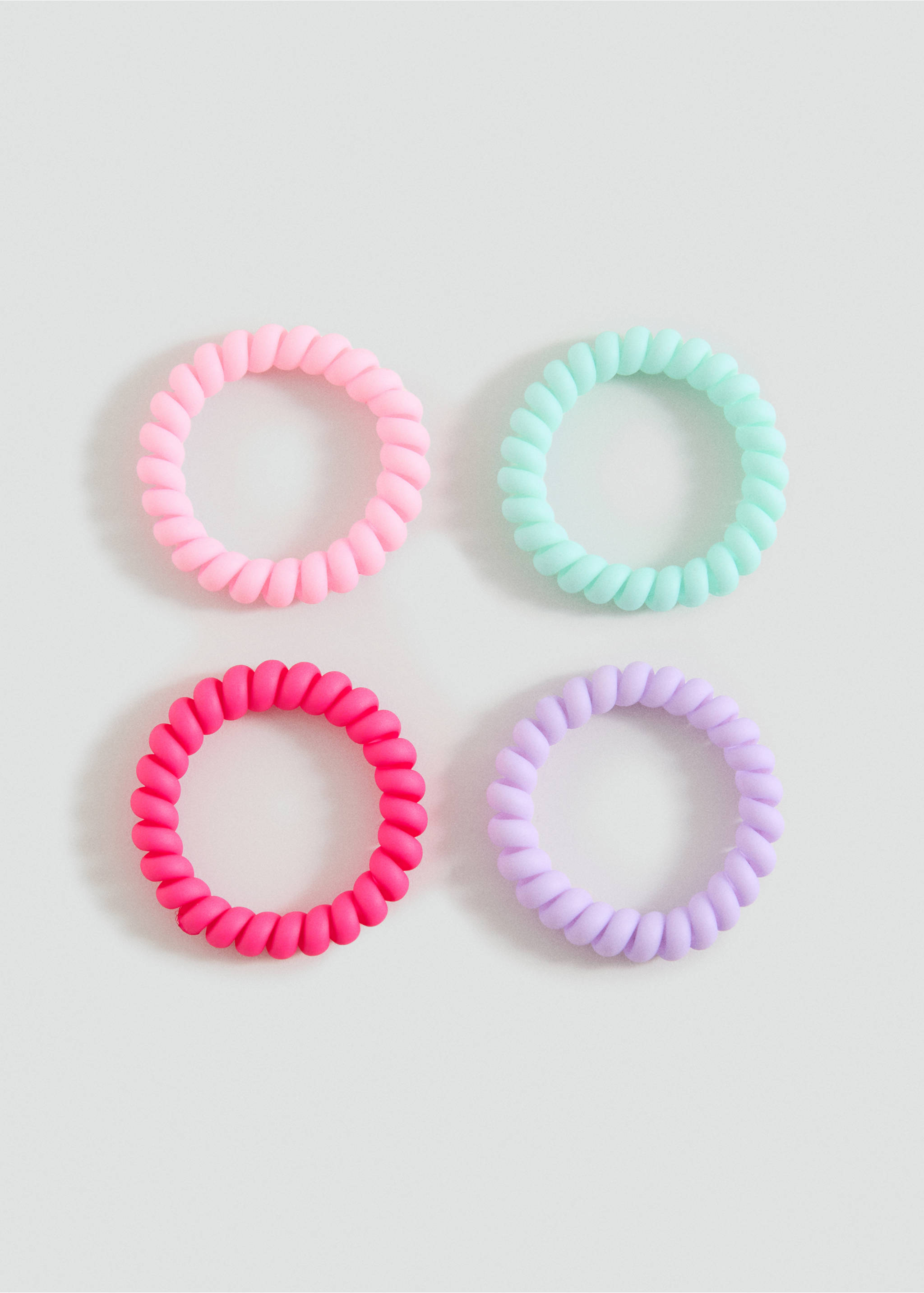 Pack de 4 elásticos de cabelo - Artigo sem modelo, Rosa. Ref: 17091157-00.