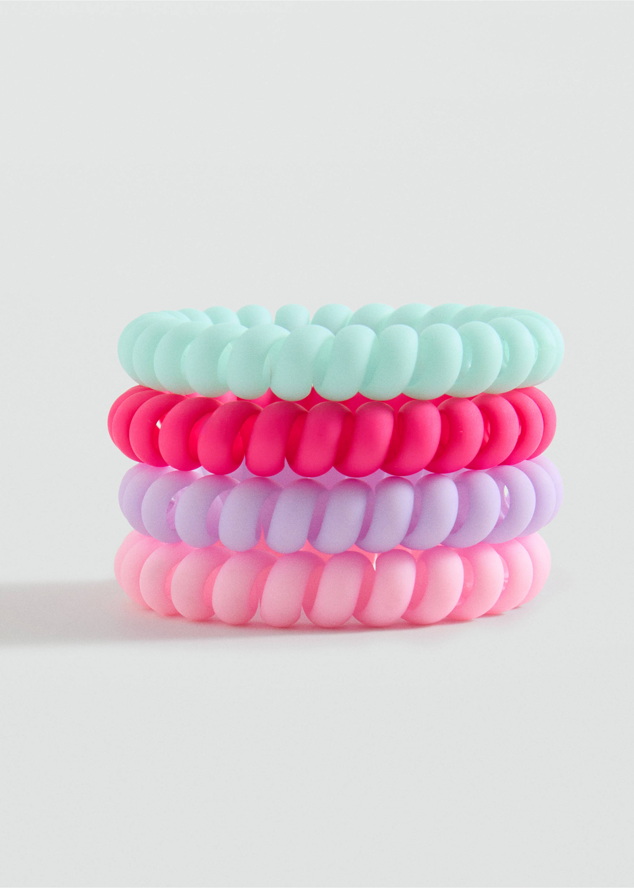 Pack de 4 elásticos de cabelo - Pormenor do artigo 1, Rosa. Ref: 17091157-00.