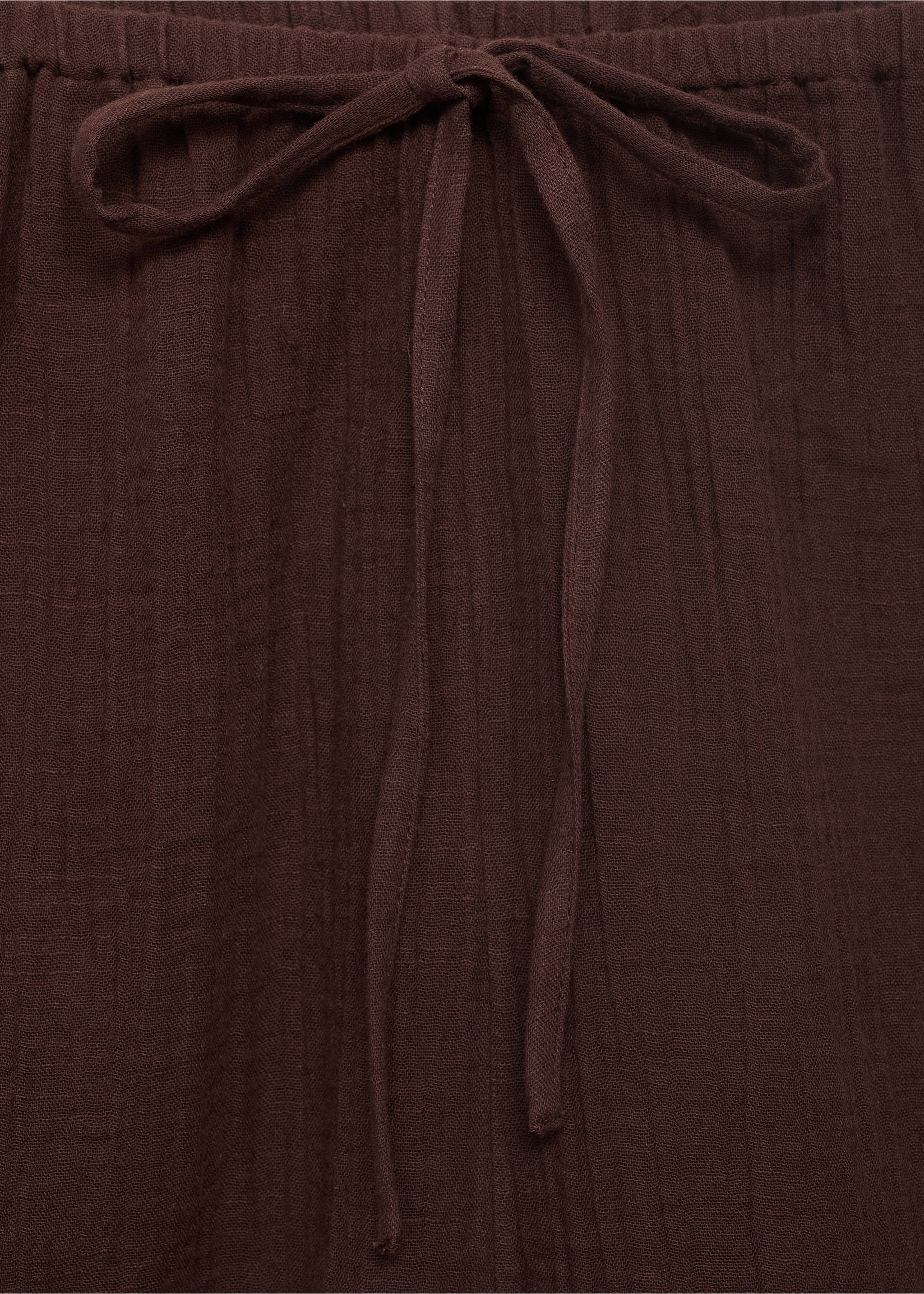 Cotton shorts with drawstring - Details of the article 8, Chocolate. Ref: 17091158-00.