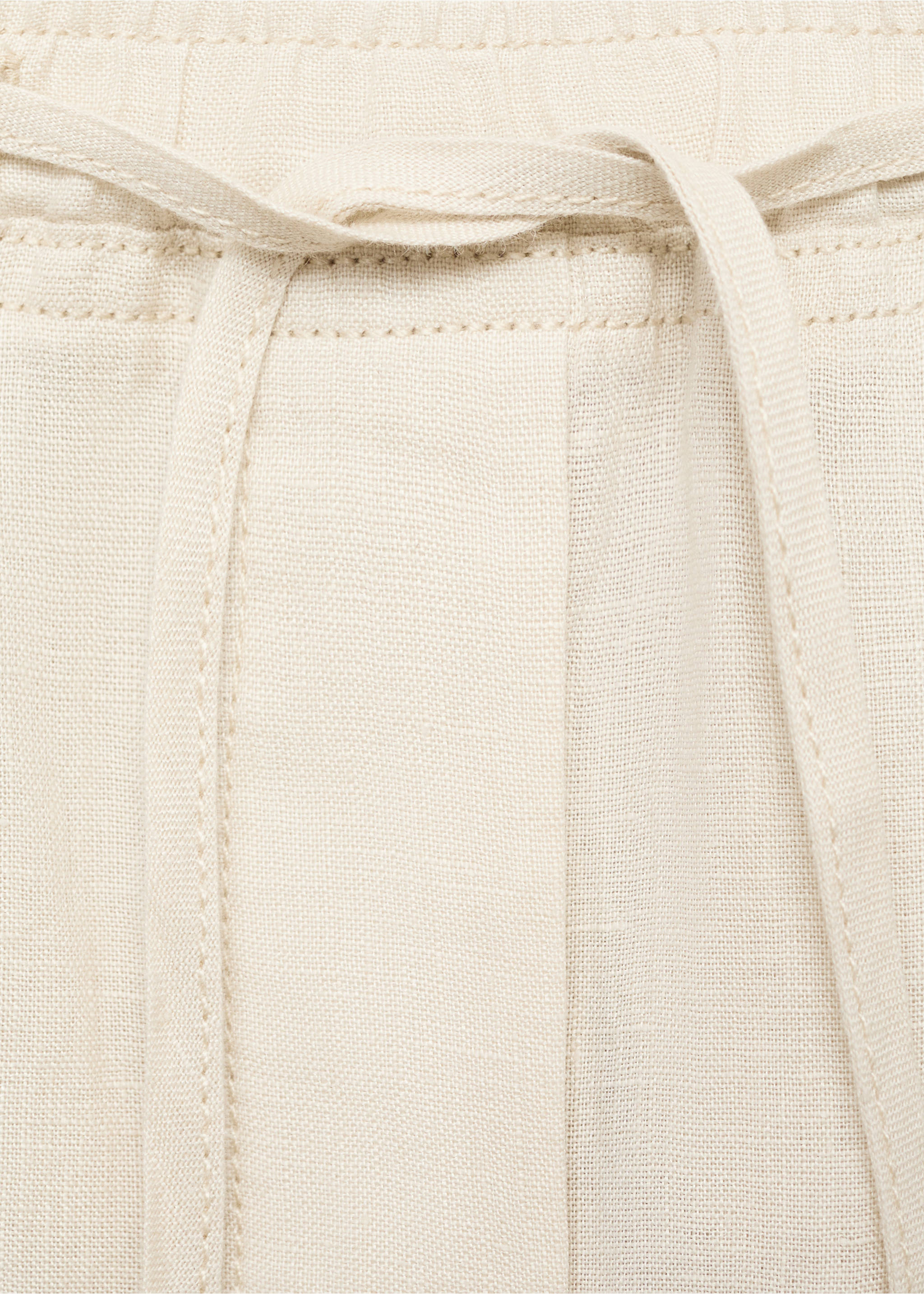 Linen trousers with drawstring - Details of the article 8, Light/Pastel Grey. Ref: 17091162-00.