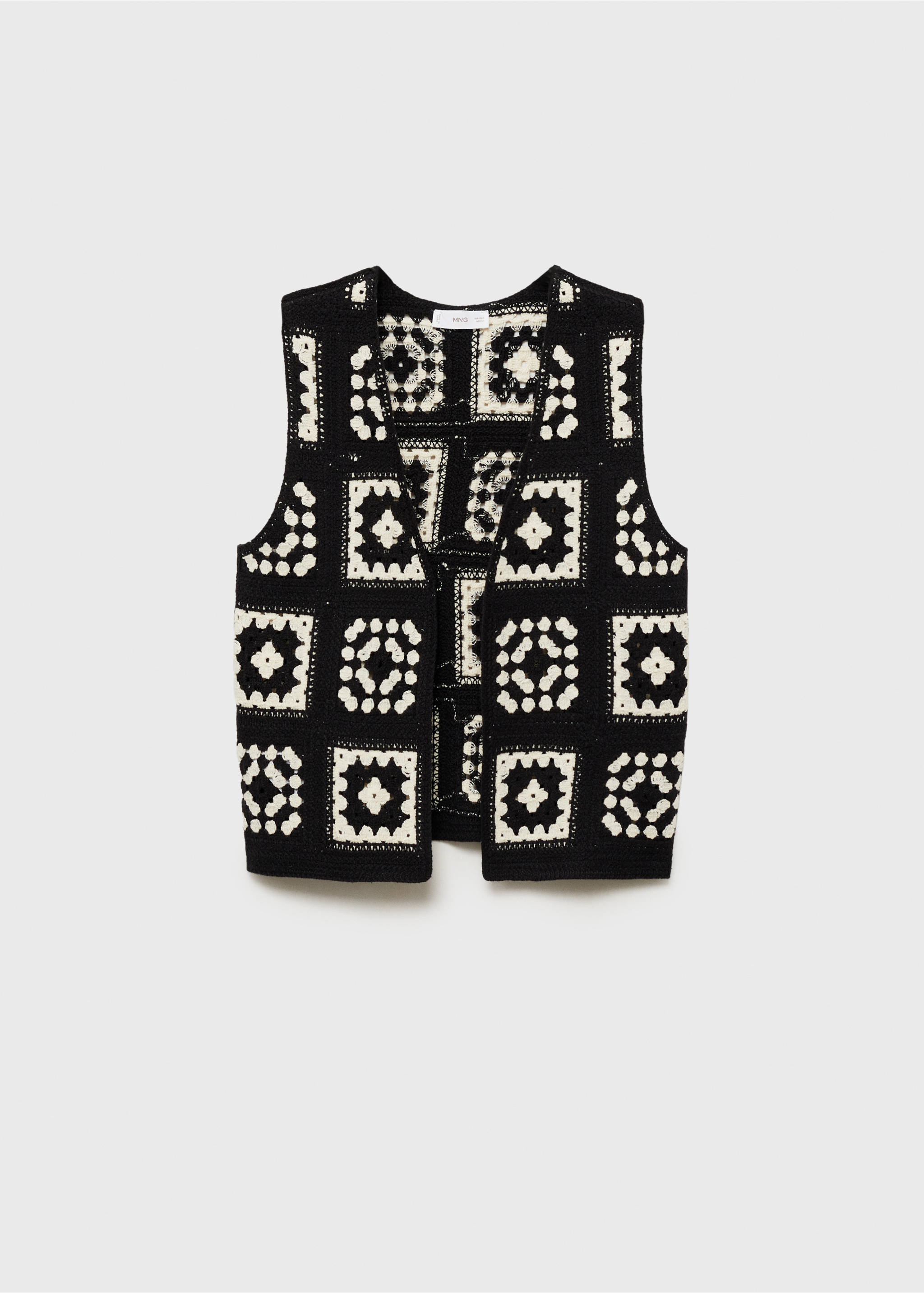 Crochet knitted vest - Article without model, Black. Ref: 17091163-00.