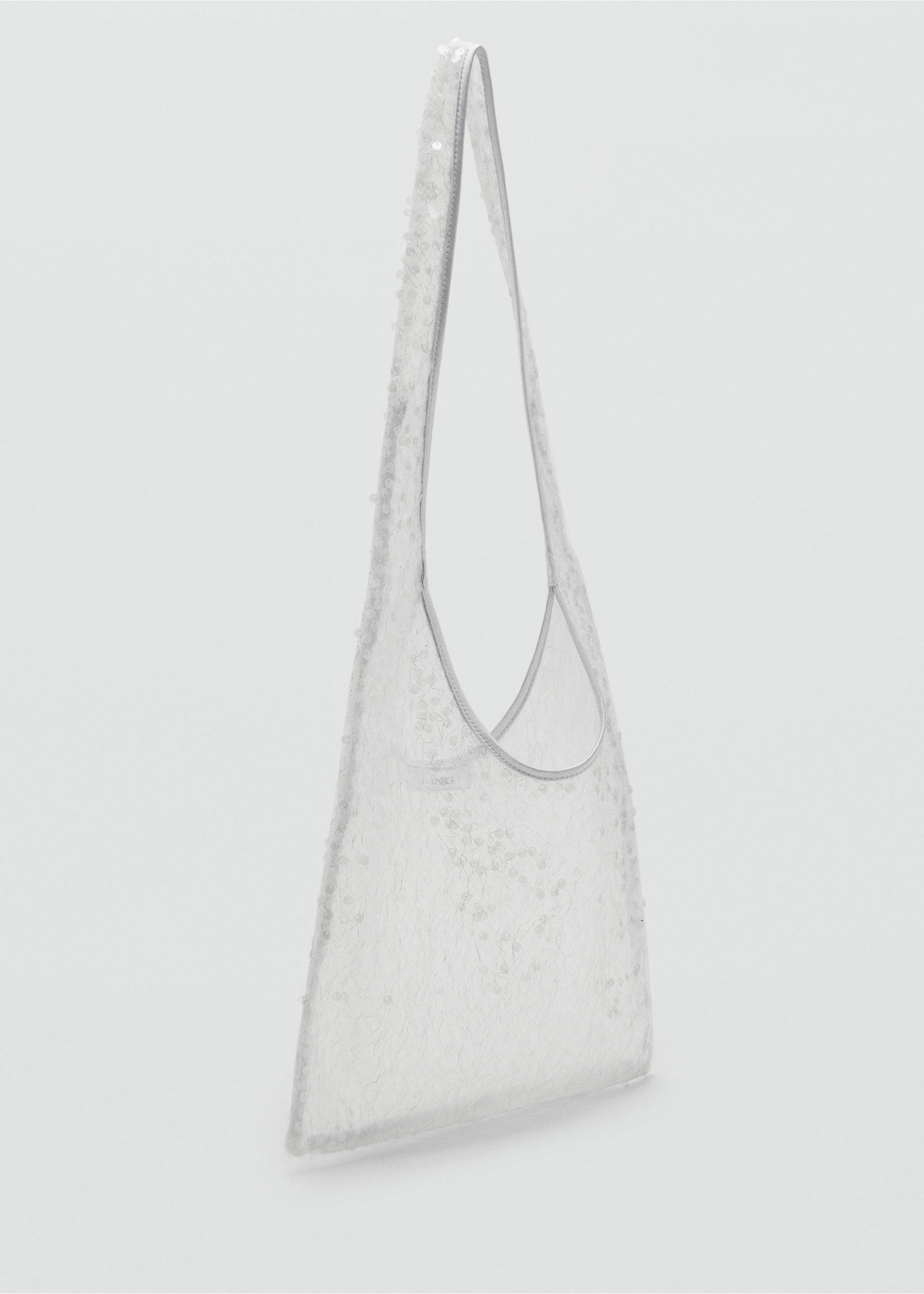 Sequinned shoulder bag - Medium plane, White. Ref: 17091164-00.