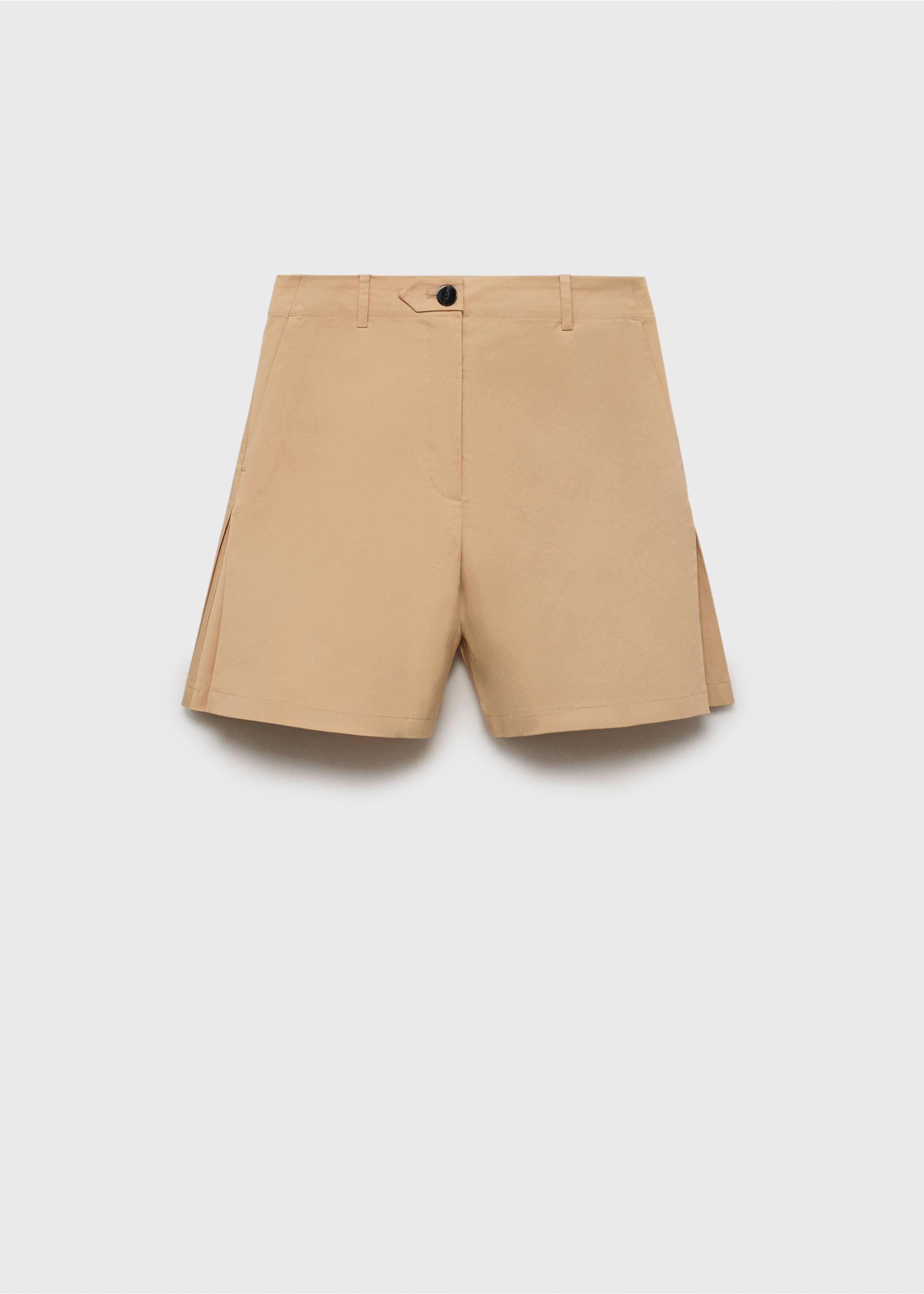 Straight pleated shorts - Article without model, Medium Brown. Ref: 17091166-00.