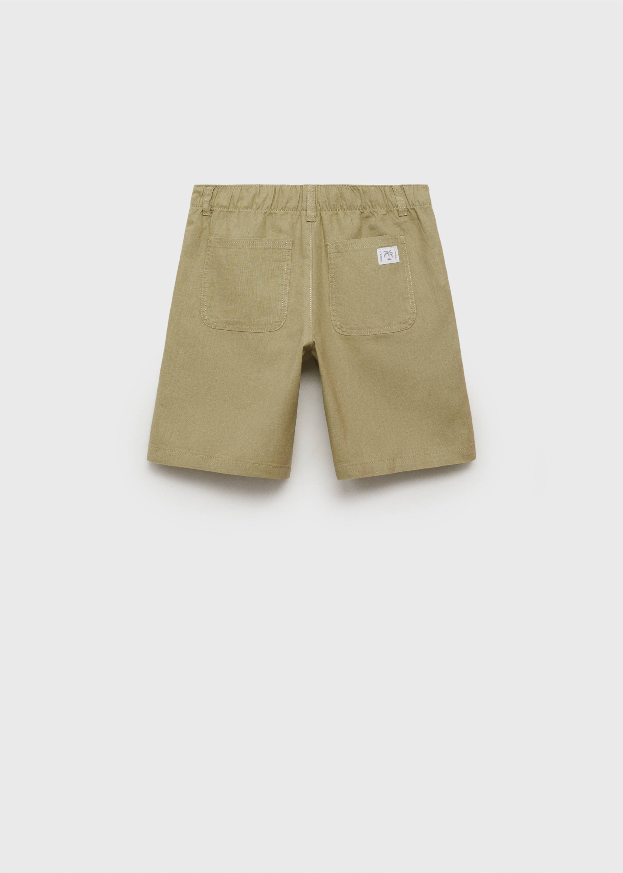 Bermudas lino - Reverso del artículo, Khaki. Ref: 17091167-00.