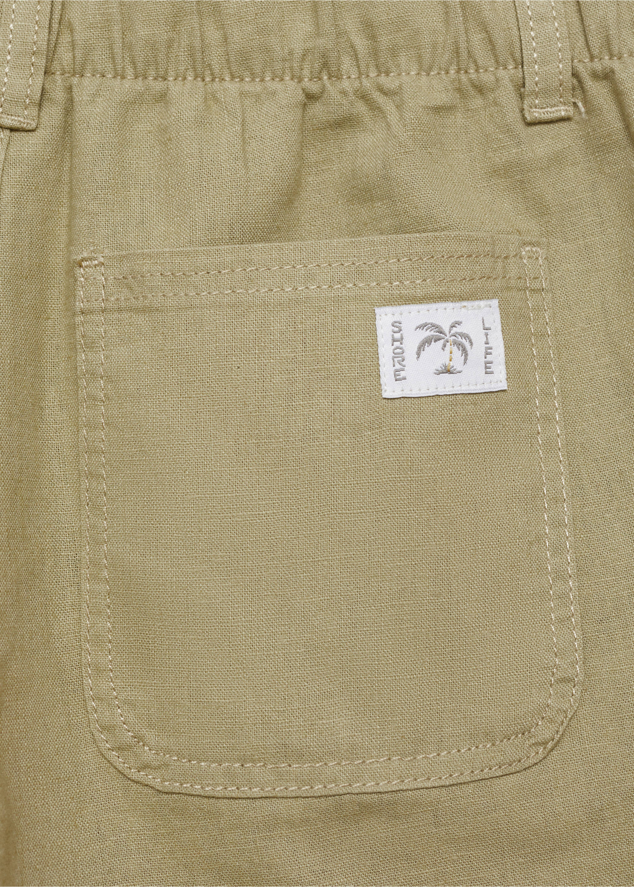 Bermudas lino - Detalle del artículo 0, Khaki. Ref: 17091167-00.