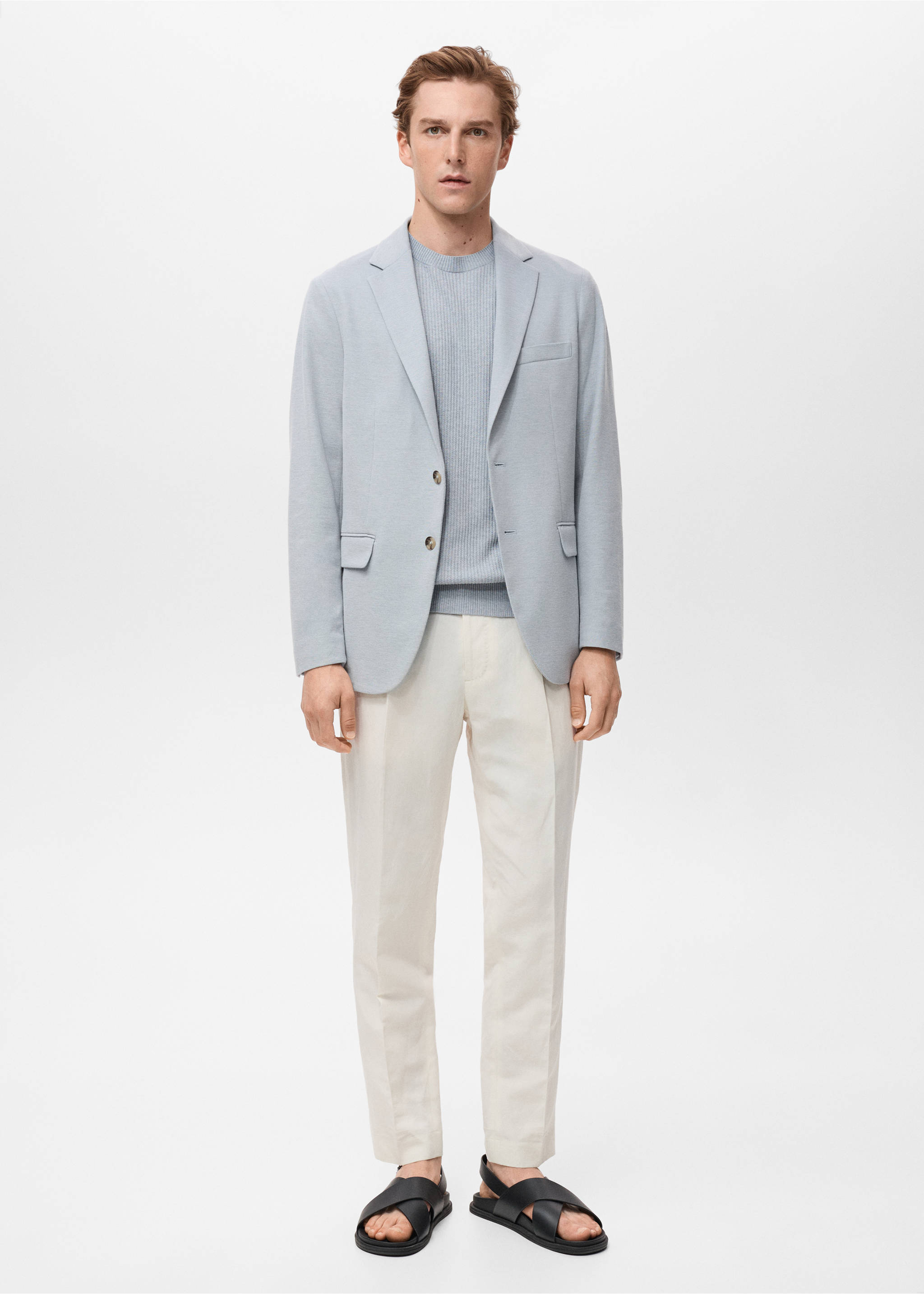 Verner slim-fit cotton jacket - General plane, Sky Blue. Ref: 17091176-00.