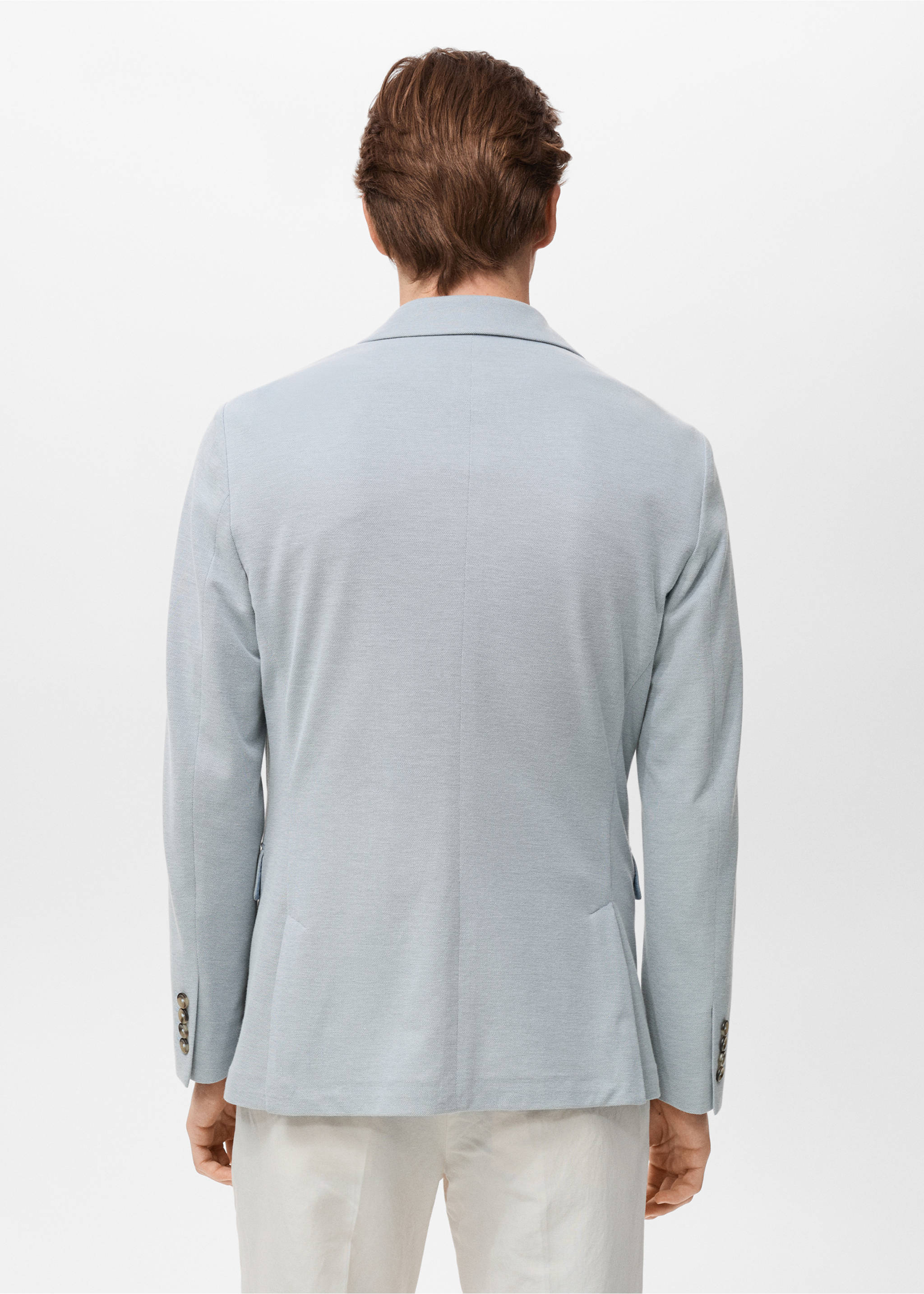 Verner slim-fit cotton jacket - Reverse of the article, Sky Blue. Ref: 17091176-00.