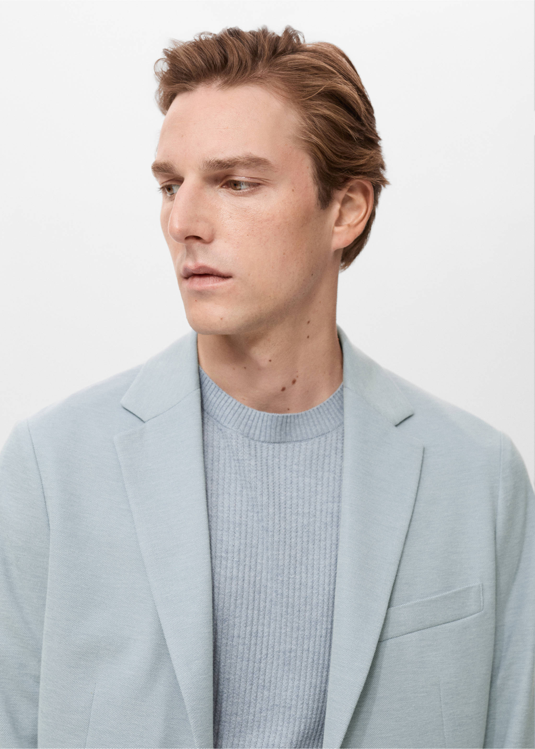 Verner slim-fit cotton jacket - Details of the article 1, Sky Blue. Ref: 17091176-00.