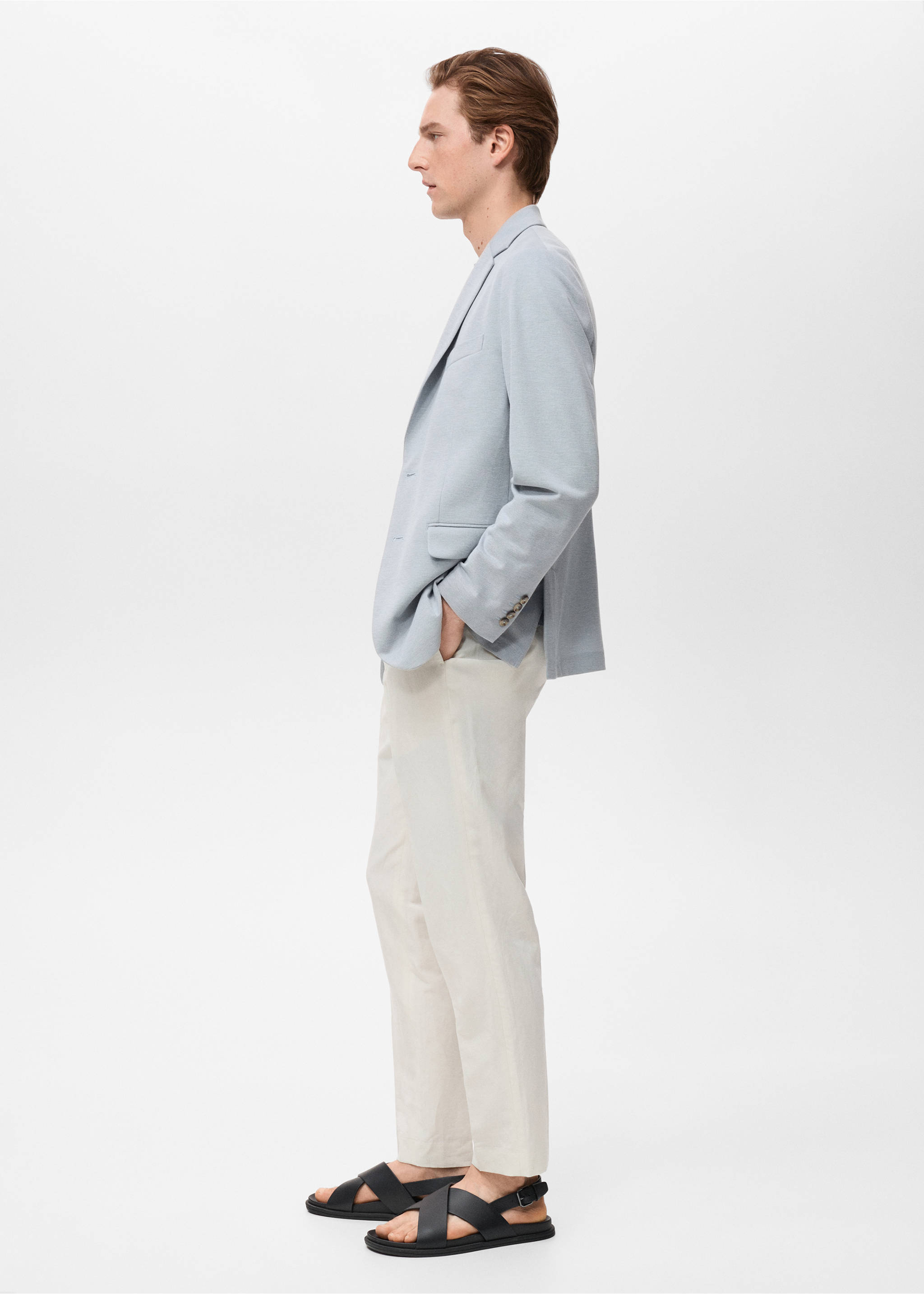 Verner slim-fit cotton jacket - Details of the article 2, Sky Blue. Ref: 17091176-00.