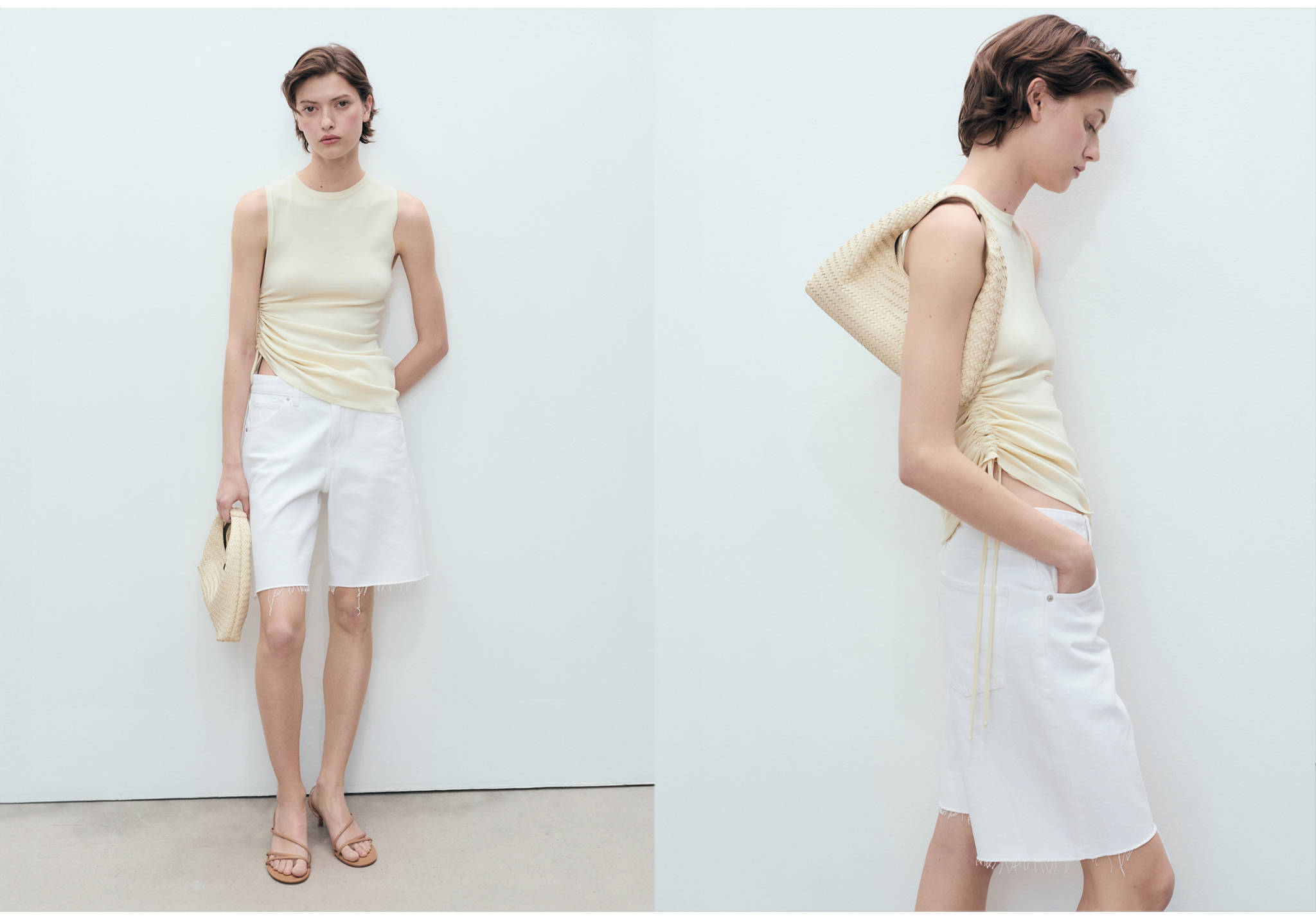 Frayed hem denim shorts - Panoramic plane
