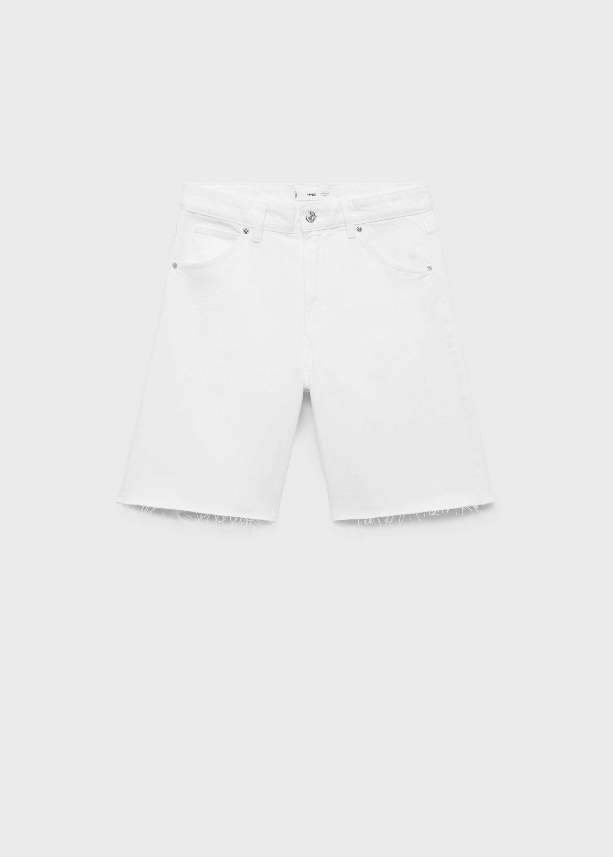 Denim bermuda met gerafelde zomen - Artikel zonder model