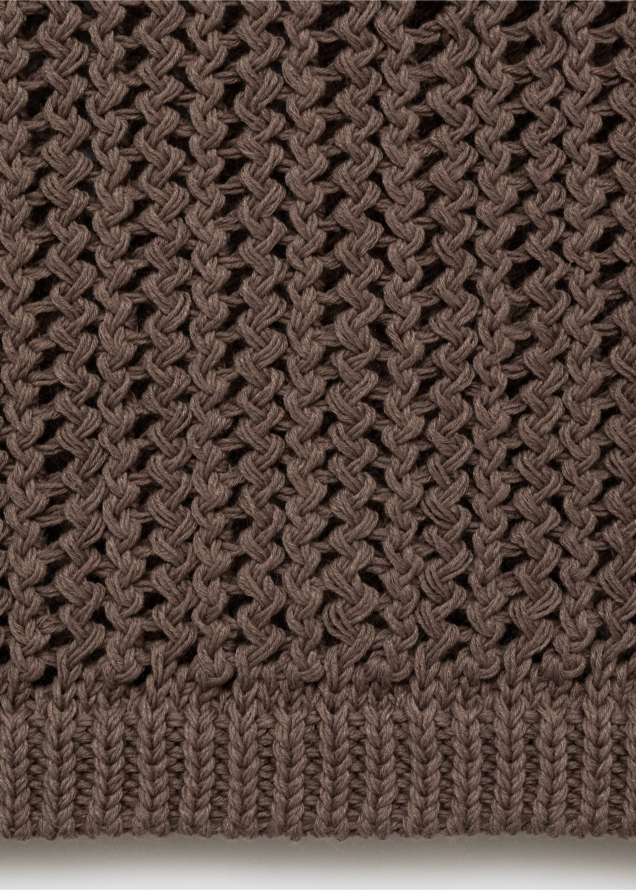 Brown top open-knit fabric detail, Medium Brown. Ref: 17091180-00.