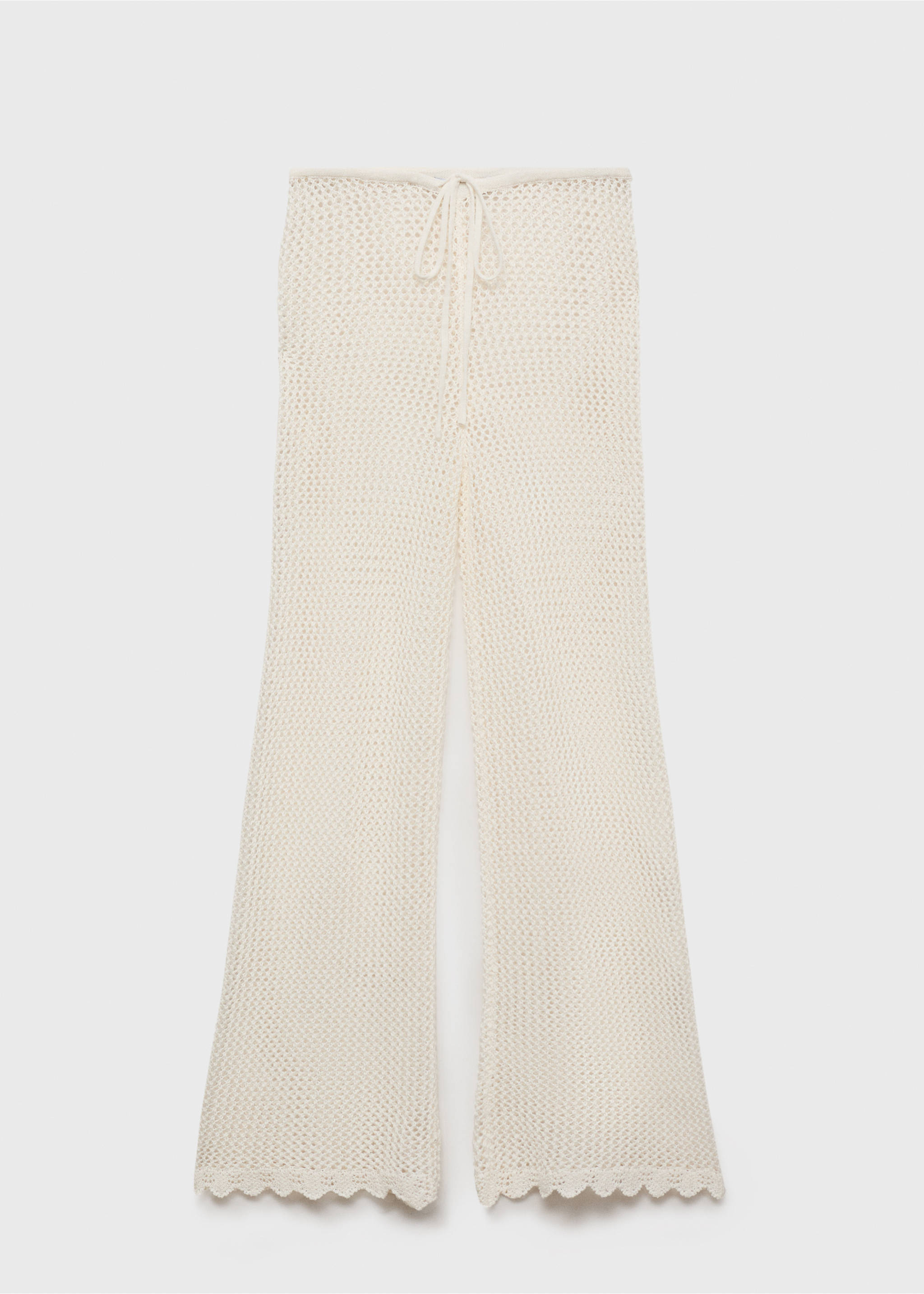 Pantaloni crochet flare - Articolo senza modello, Bianco sporco. Ref: 17091182-00.