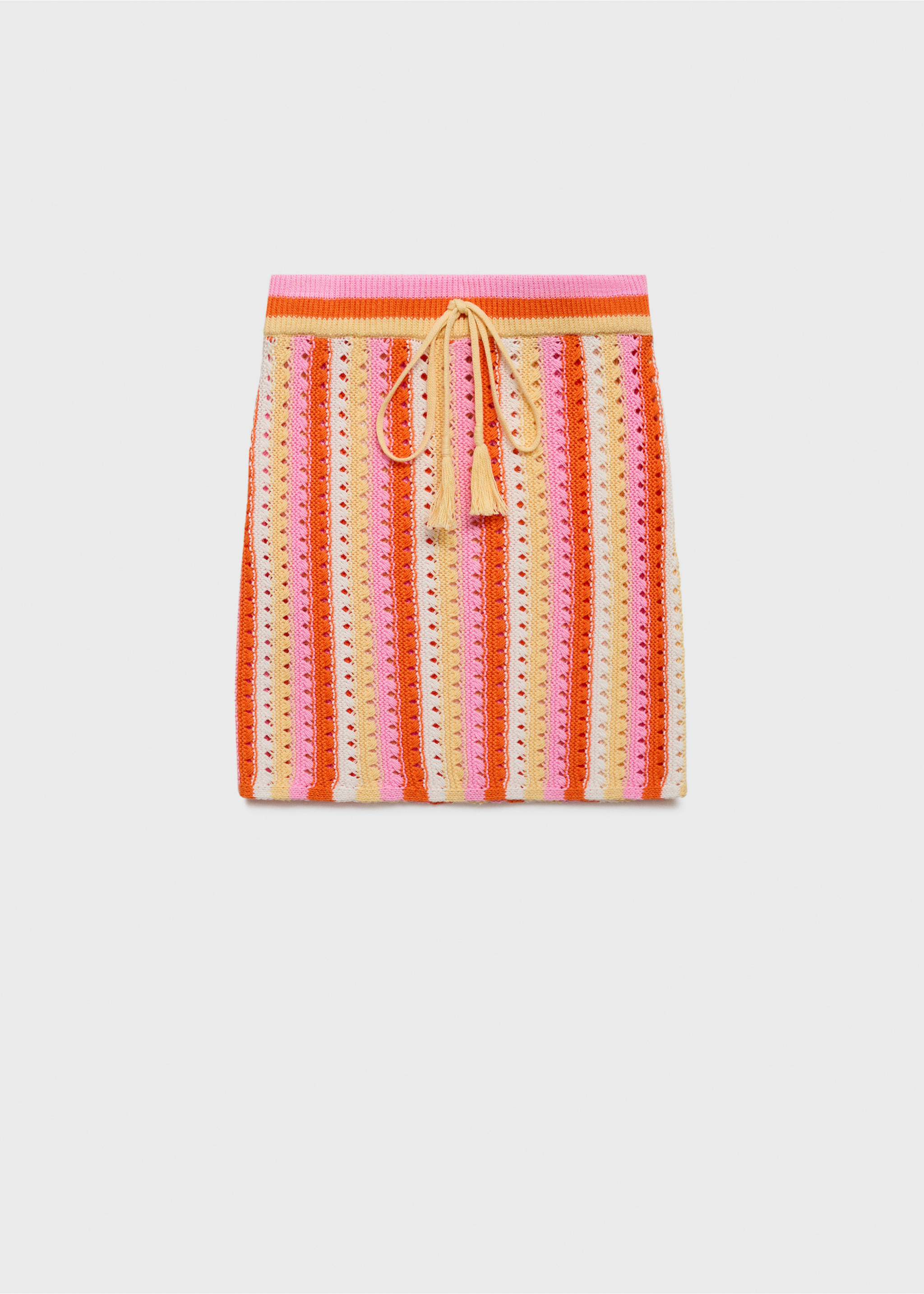 Two-tone striped crochet skirt - Article without model, Pink. Ref: 17091183-00.