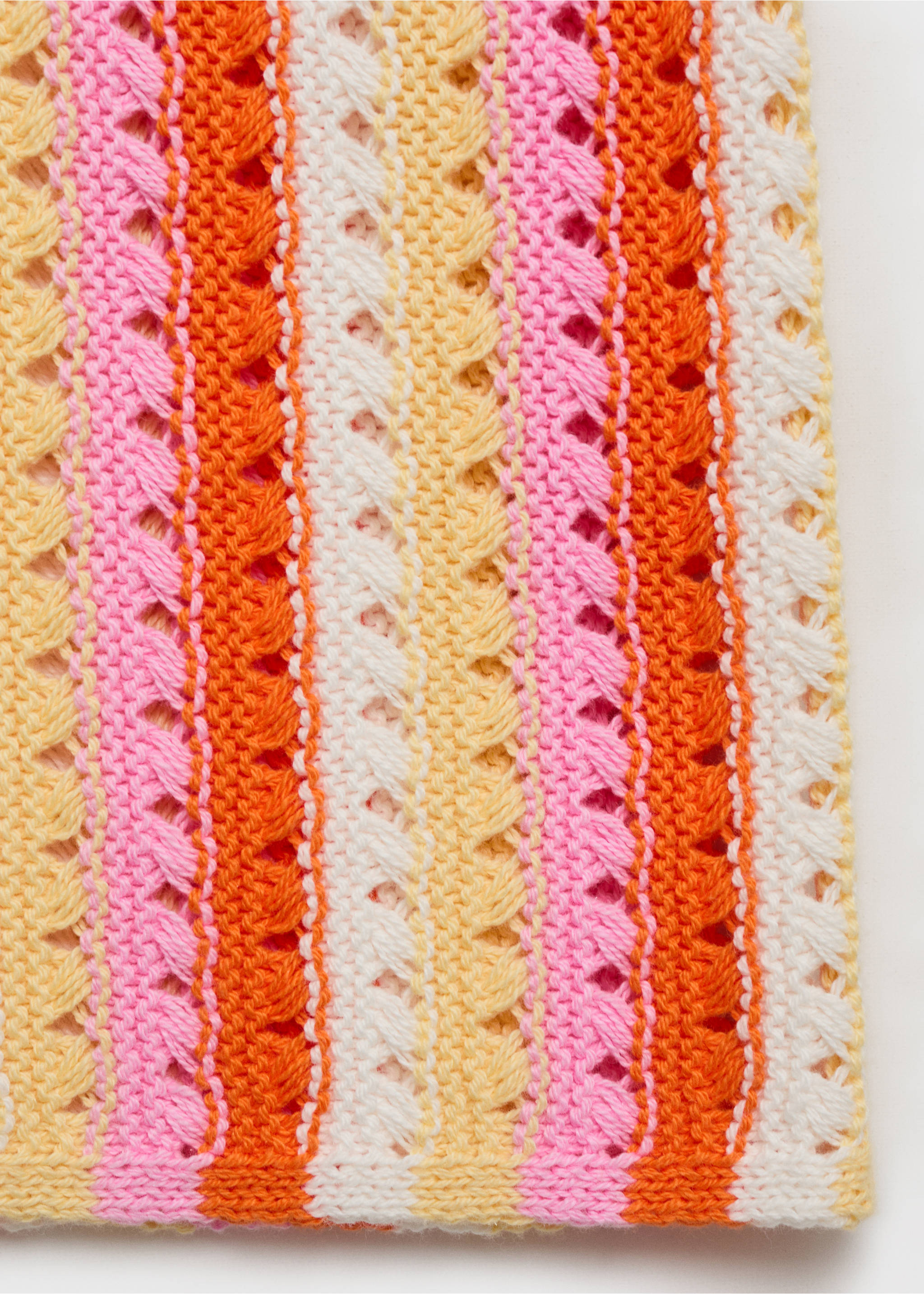 Two-tone striped crochet skirt - Details of the article 0, Pink. Ref: 17091183-00.