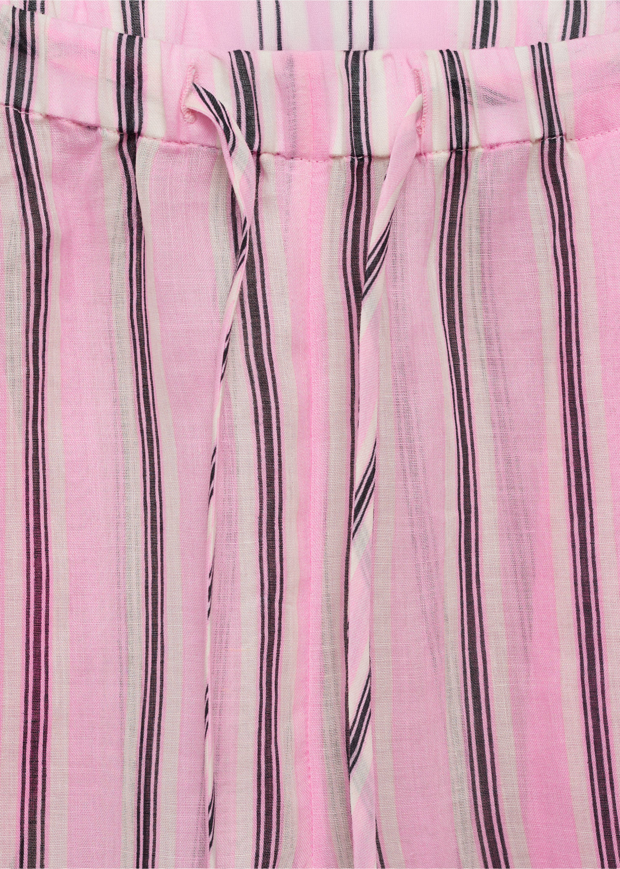 Striped ramie trousers - Details of the article 8, Light Pink. Ref: 17091184-00.