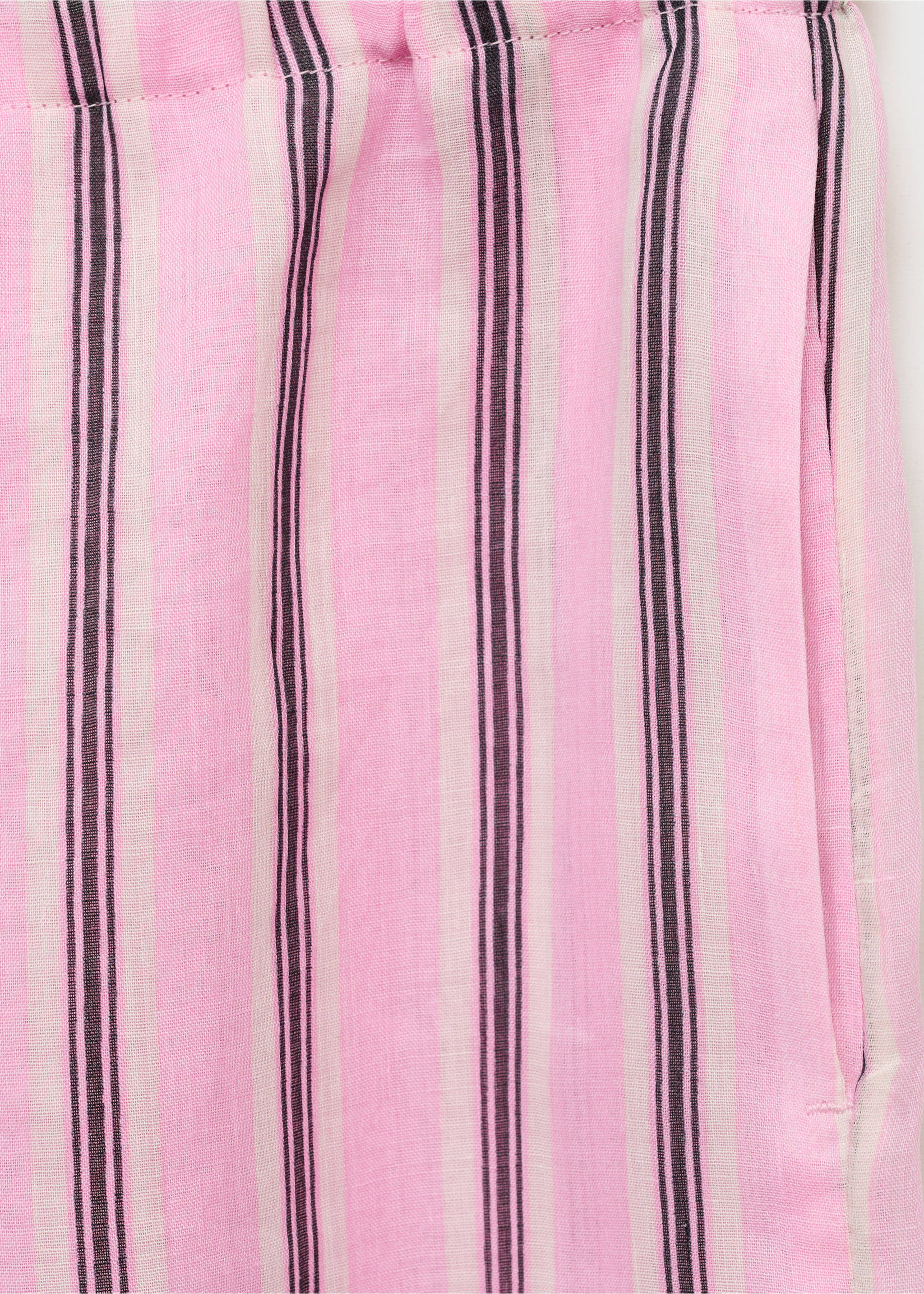 Striped ramie trousers - Details of the article 0, Light Pink. Ref: 17091184-00.