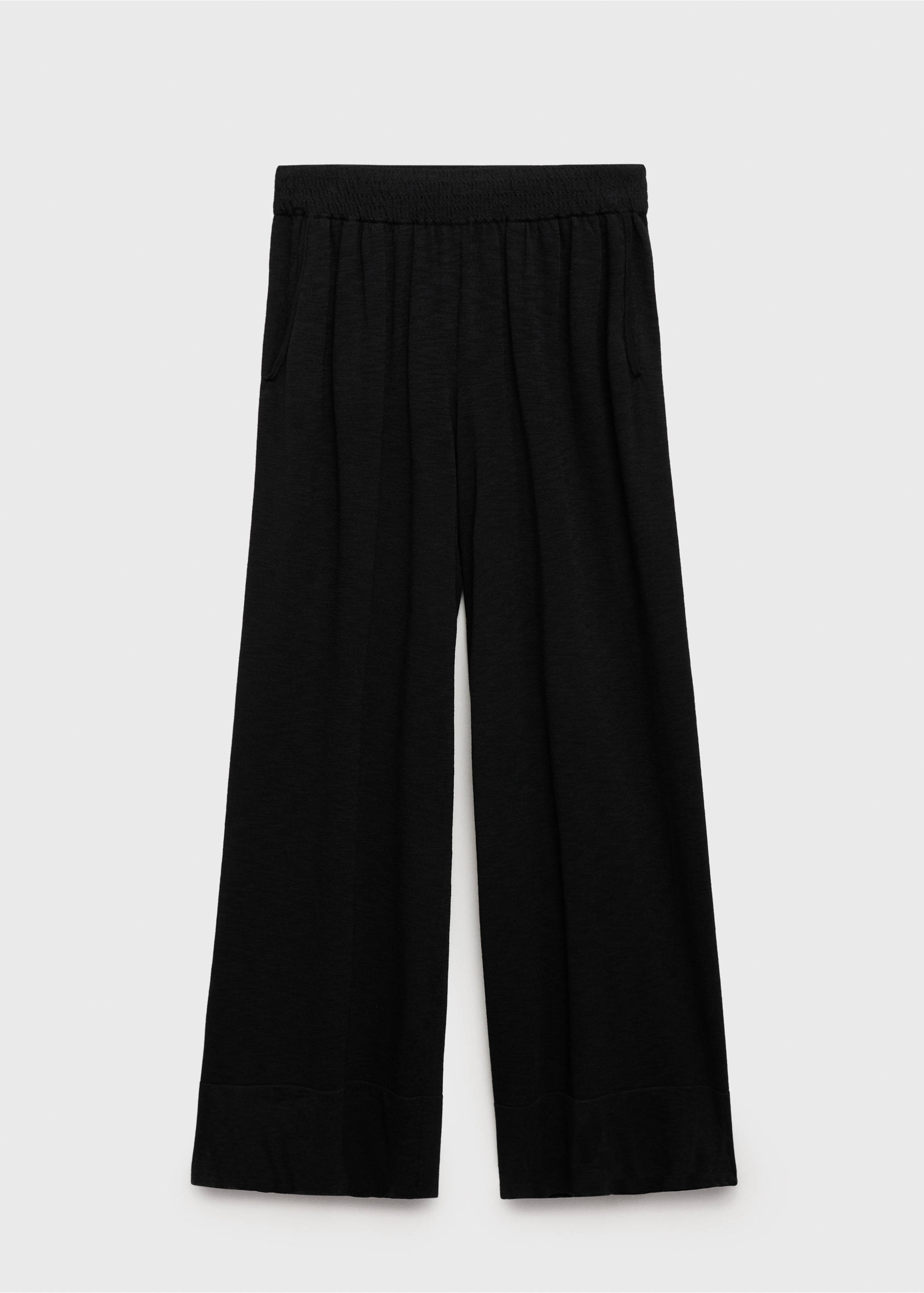 Fine-knit straight-fit trousers - Article without model, Black. Ref: 17091185-00.