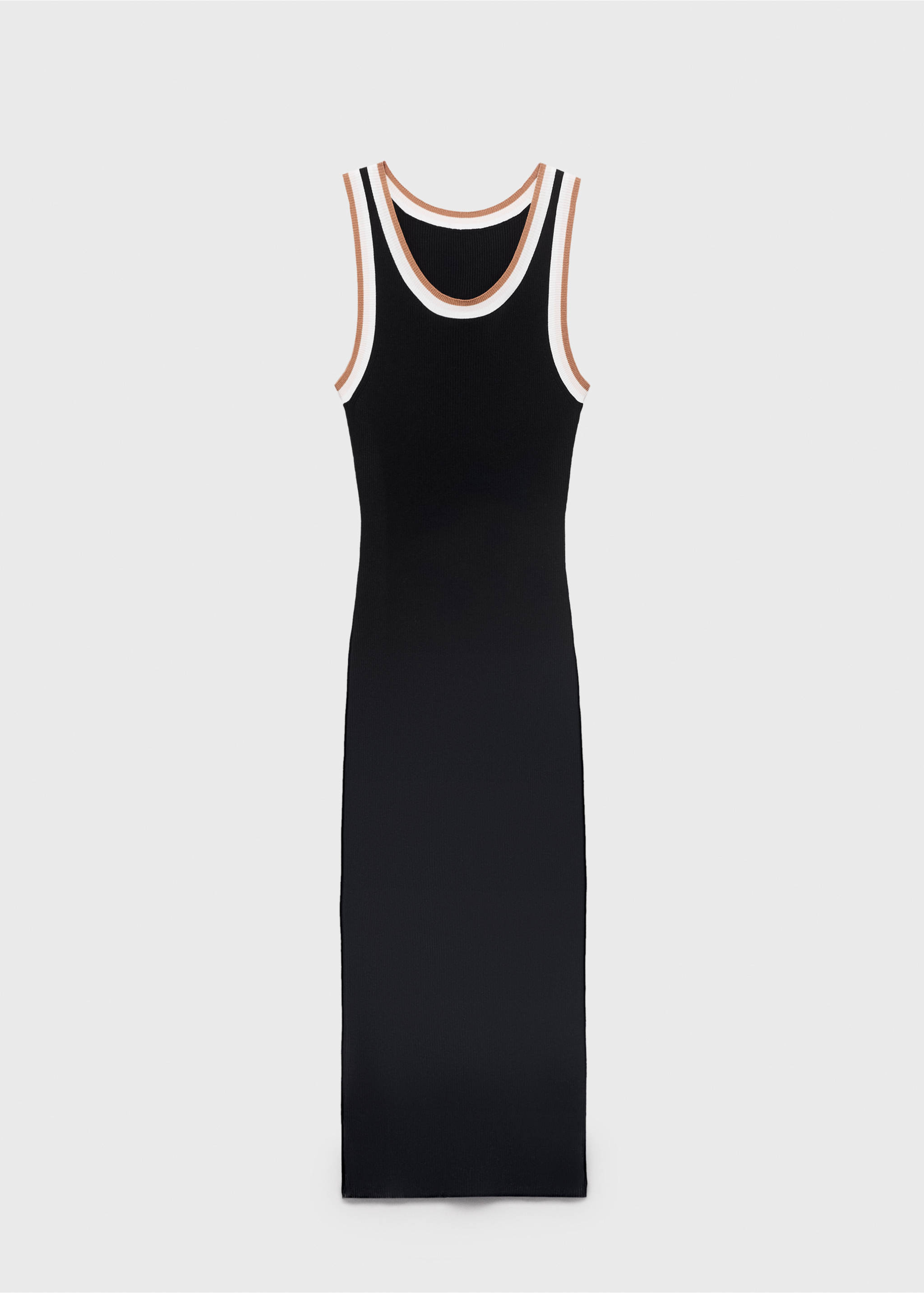Knitted dress with contrasting details - Article without model, Black. Ref: 17091186-00.