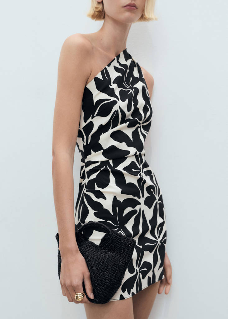 ワンピース Formentera Pleated Bicolor Dress M Asymmetrical pleated dress - Women | MANGO OUTLET USA