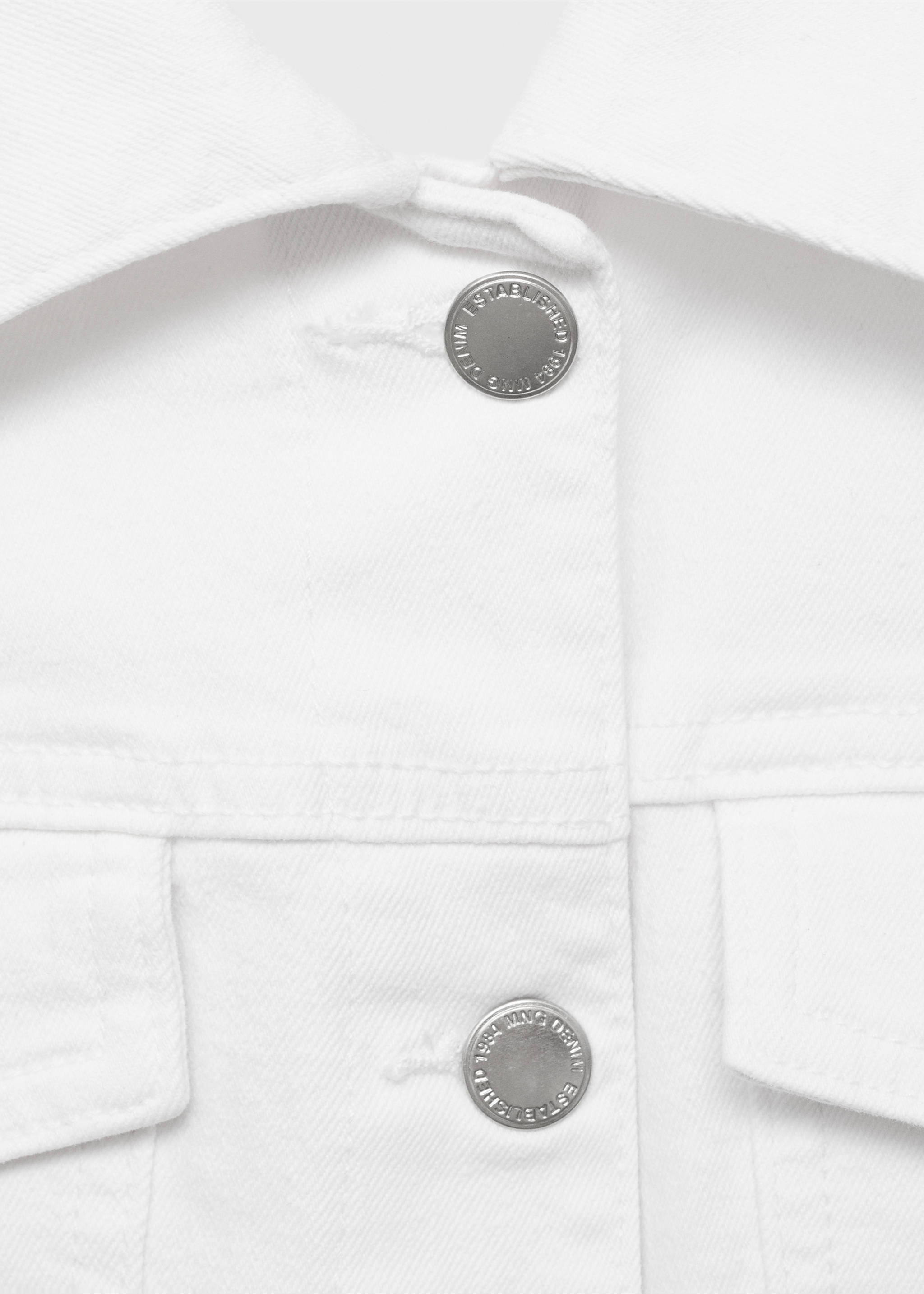 Pockets denim jacket - Details of the article 8, White. Ref: 17091189-00.