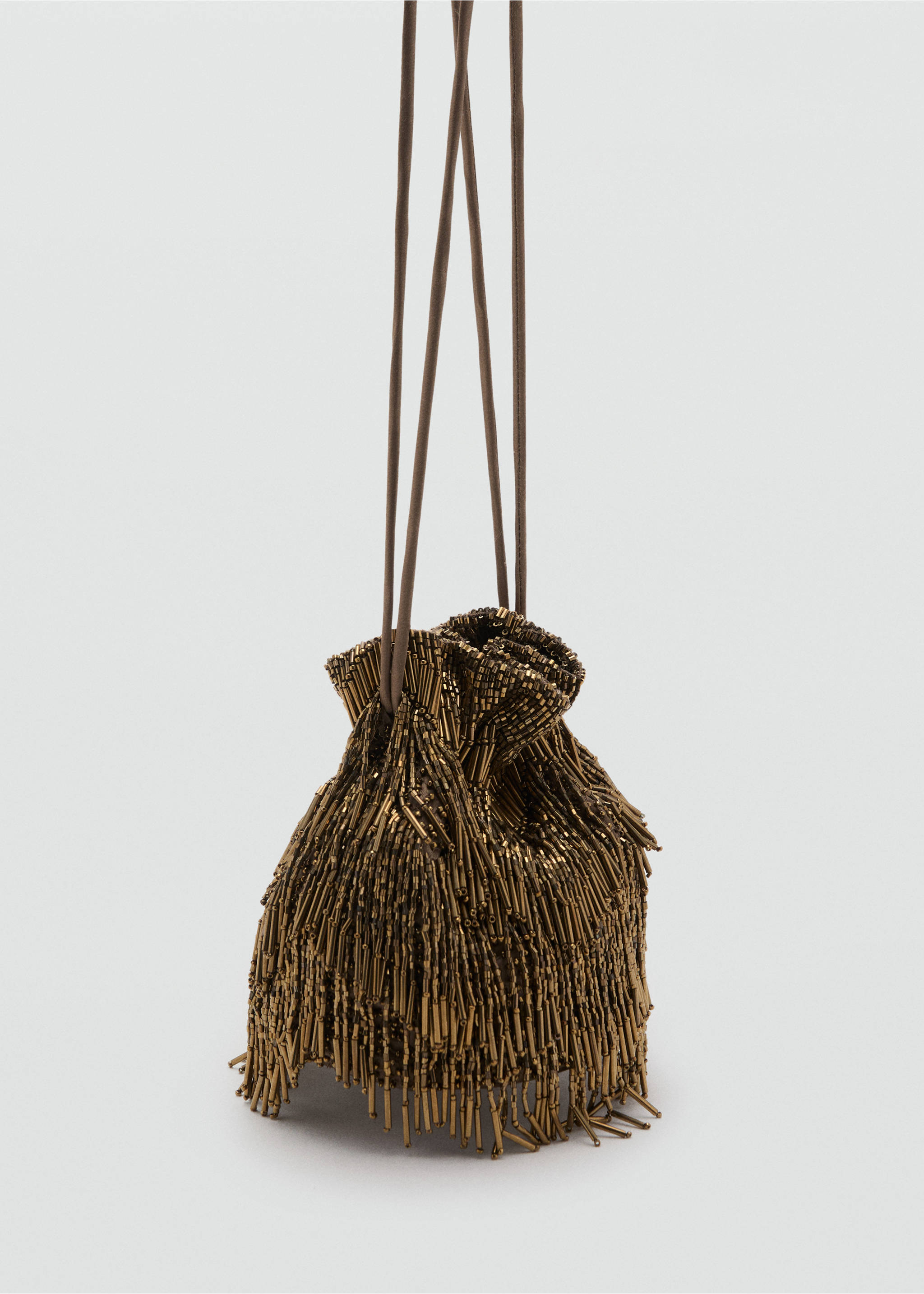 Beaded handbag - Medium plane, Khaki. Ref: 17091191-00.