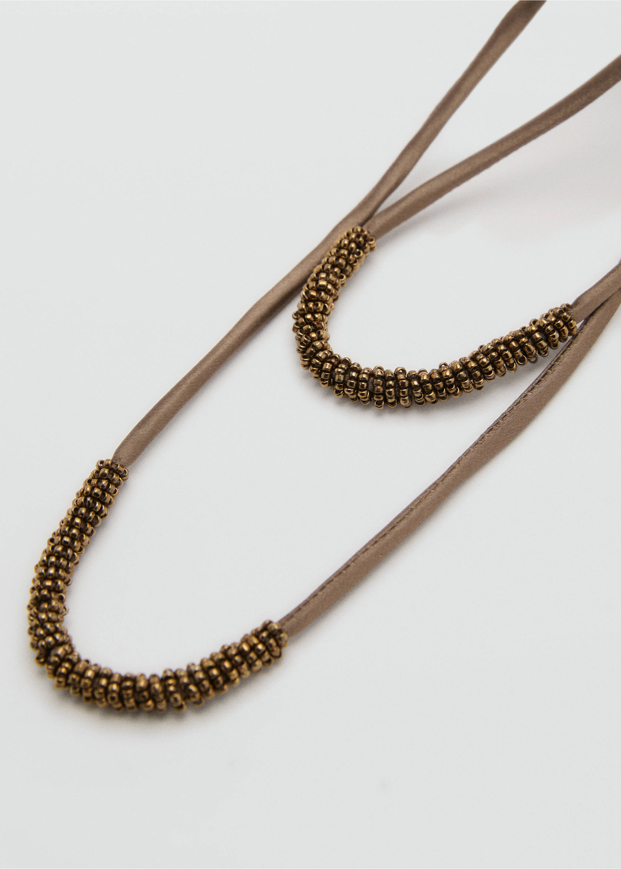 Beaded handbag - Details of the article 1, Khaki. Ref: 17091191-00.