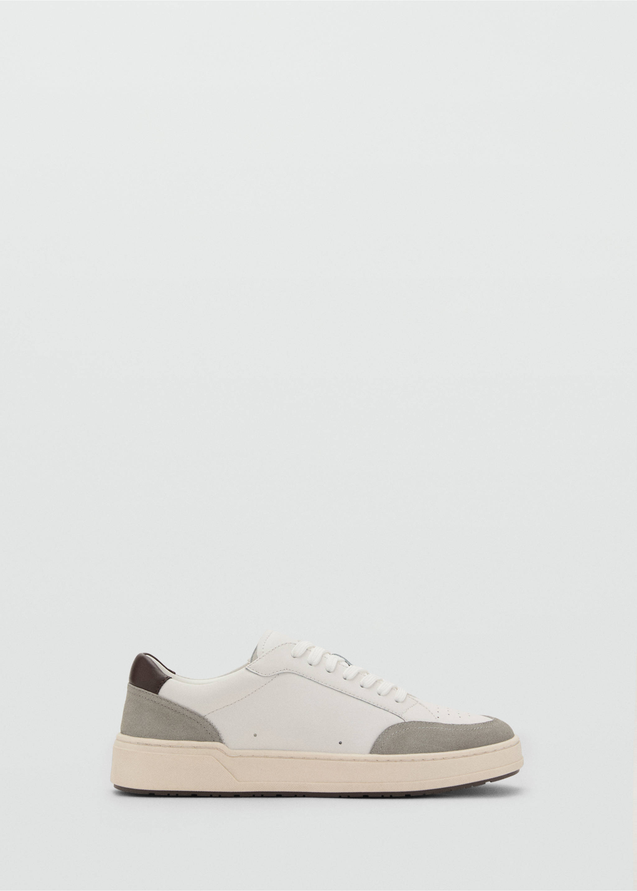 Combined leather trainers - Article without model, White. Ref: 17091195-00.