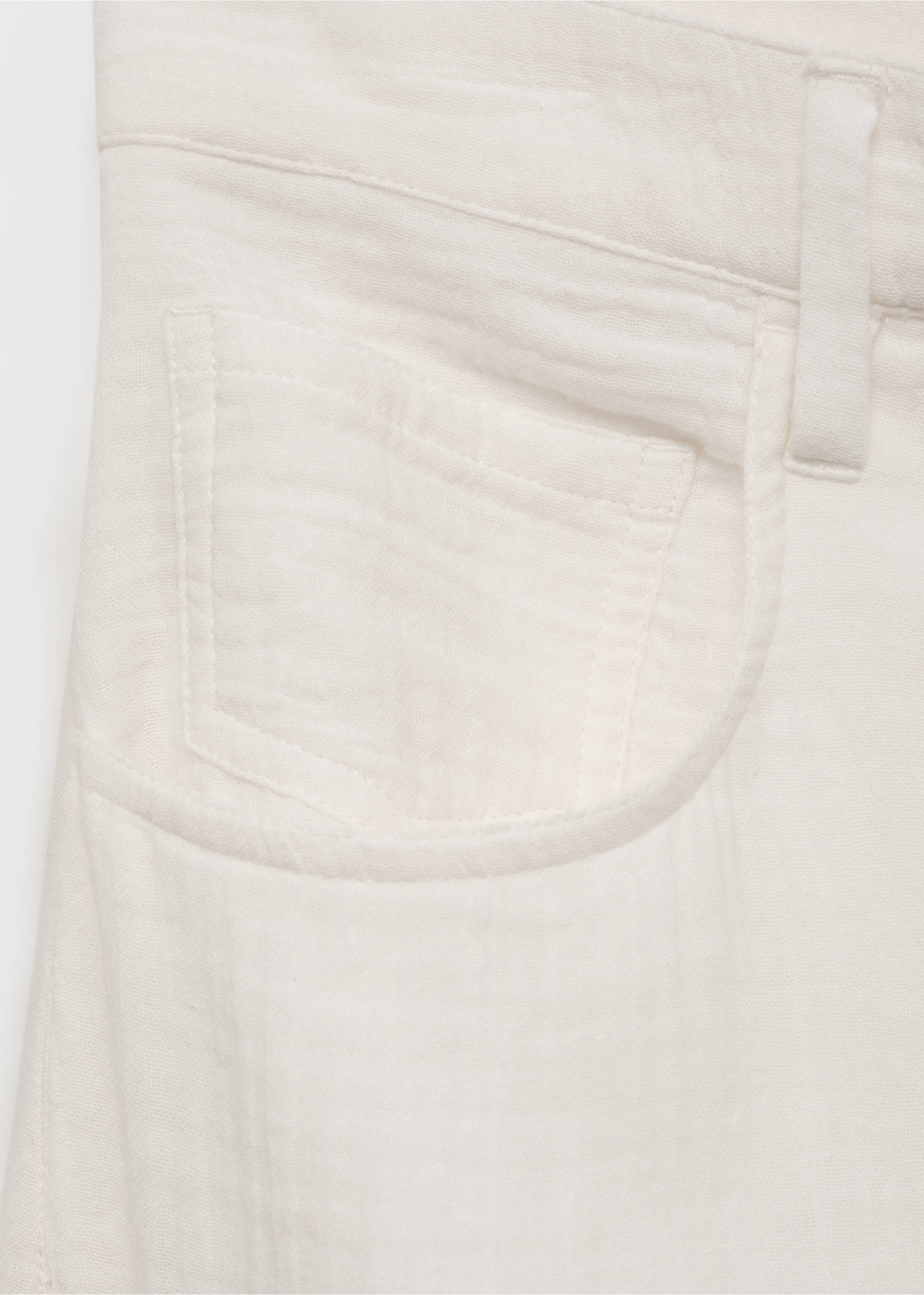 Straight-fit cotton trousers - Details of the article 0, White. Ref: 17091197-00.