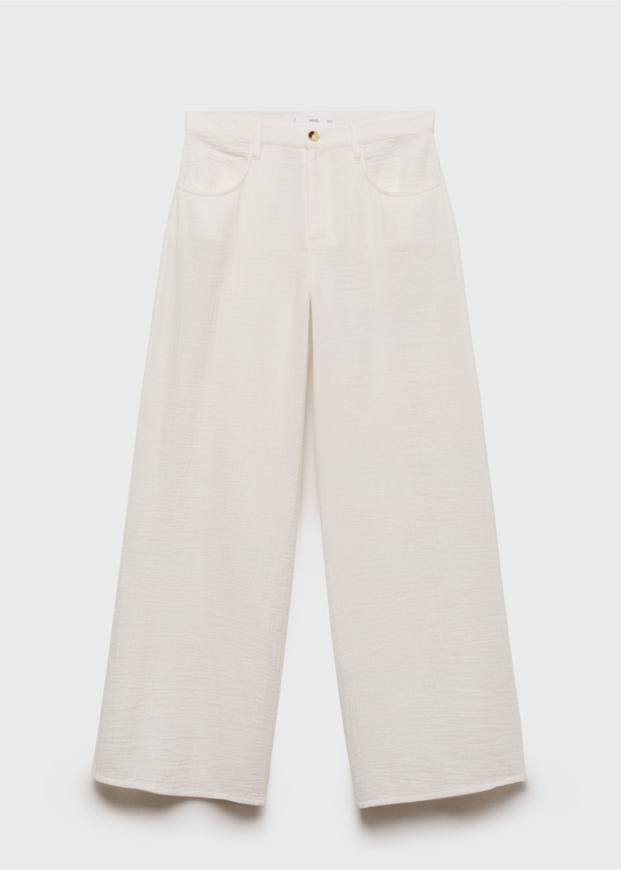 Straight-fit cotton trousers - Article without model, White. Ref: 17091197-00.