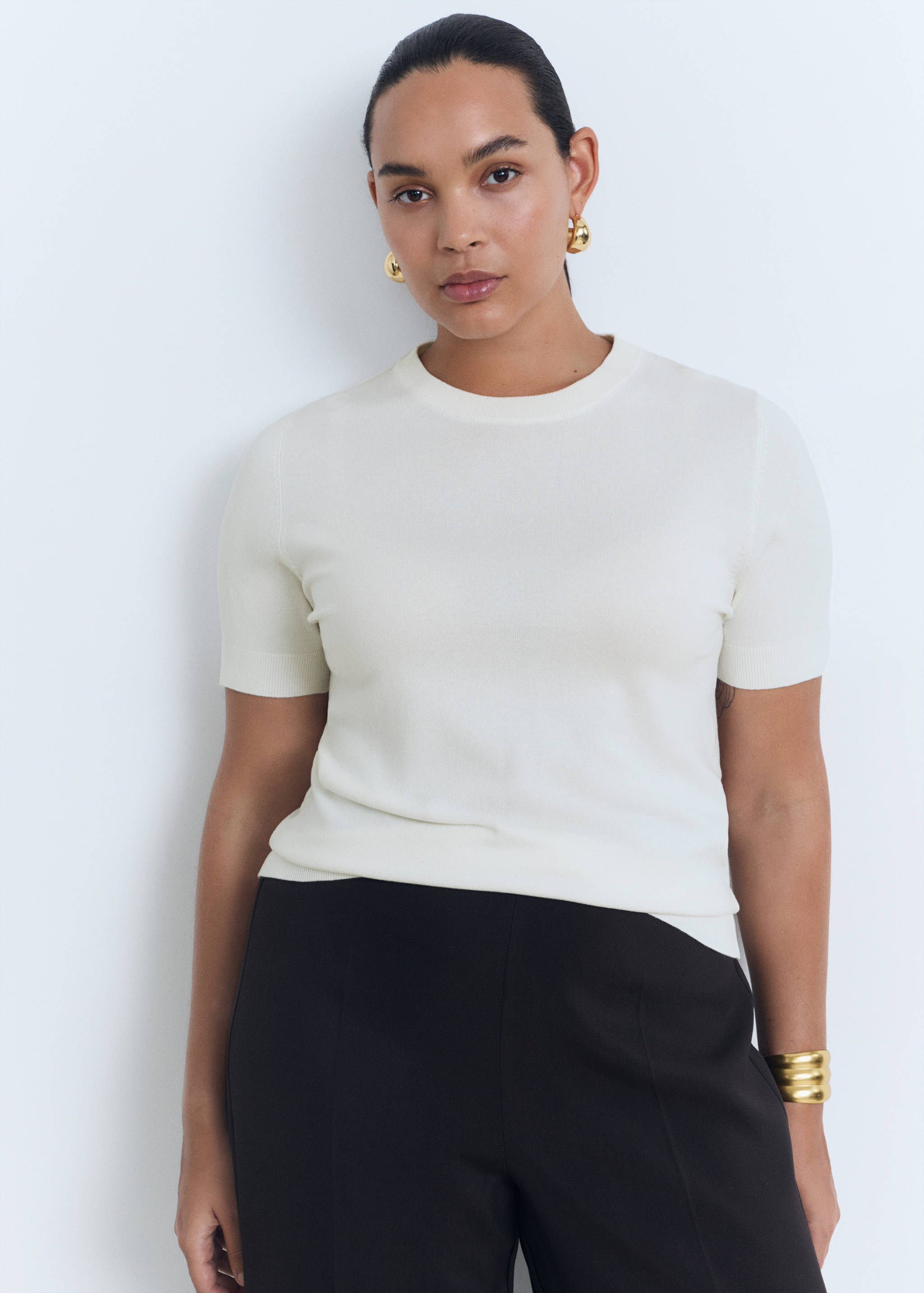 Short-sleeved fine-knit sweater - Details of the article 5