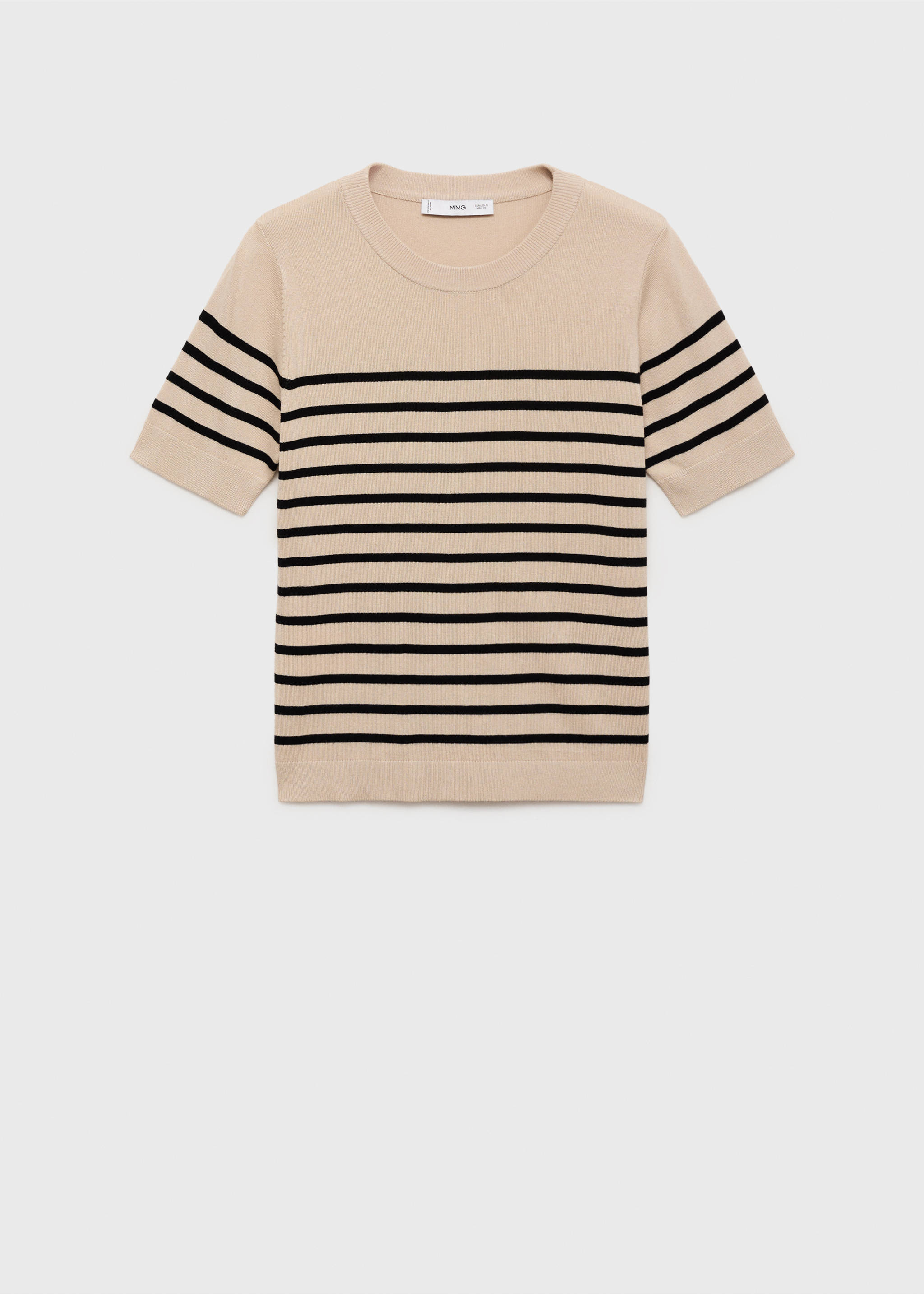 Short-sleeved fine-knit sweater - Article without model, Medium Brown. Ref: 17091198-00.
