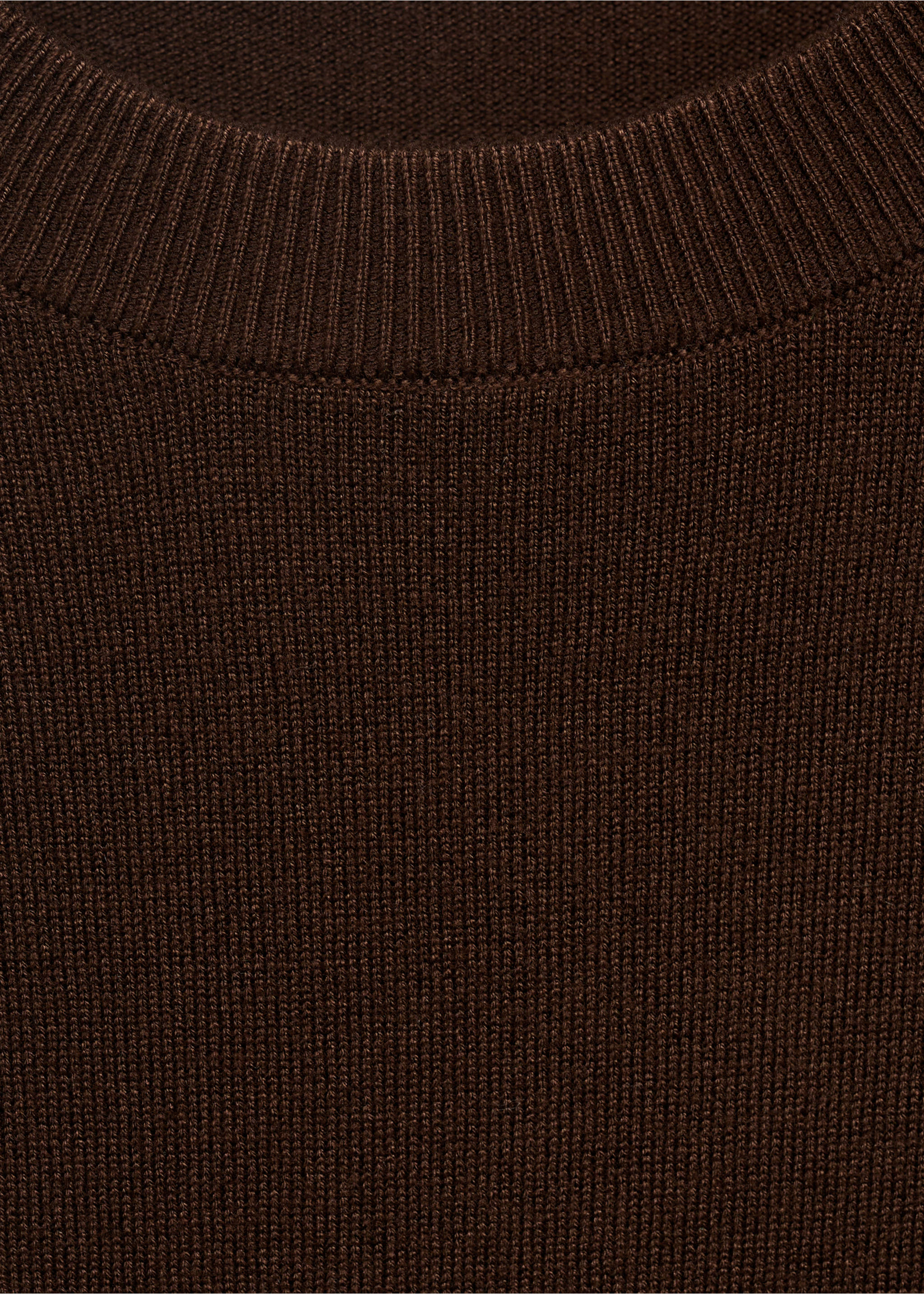 Short-sleeved fine-knit sweater - Details of the article 8, Chocolate. Ref: 17091198-00.