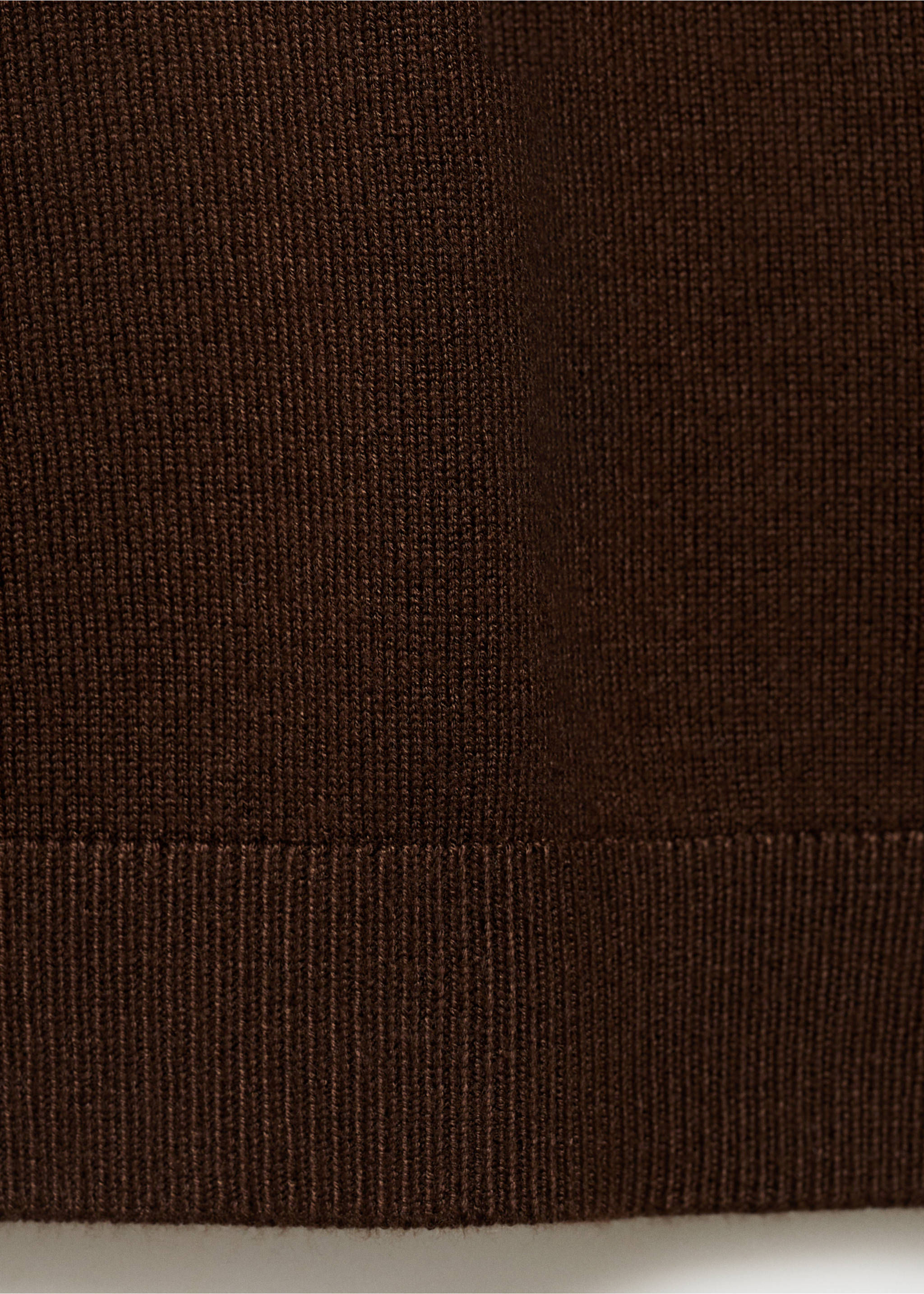 Short-sleeved fine-knit sweater - Details of the article 0, Chocolate. Ref: 17091198-00.
