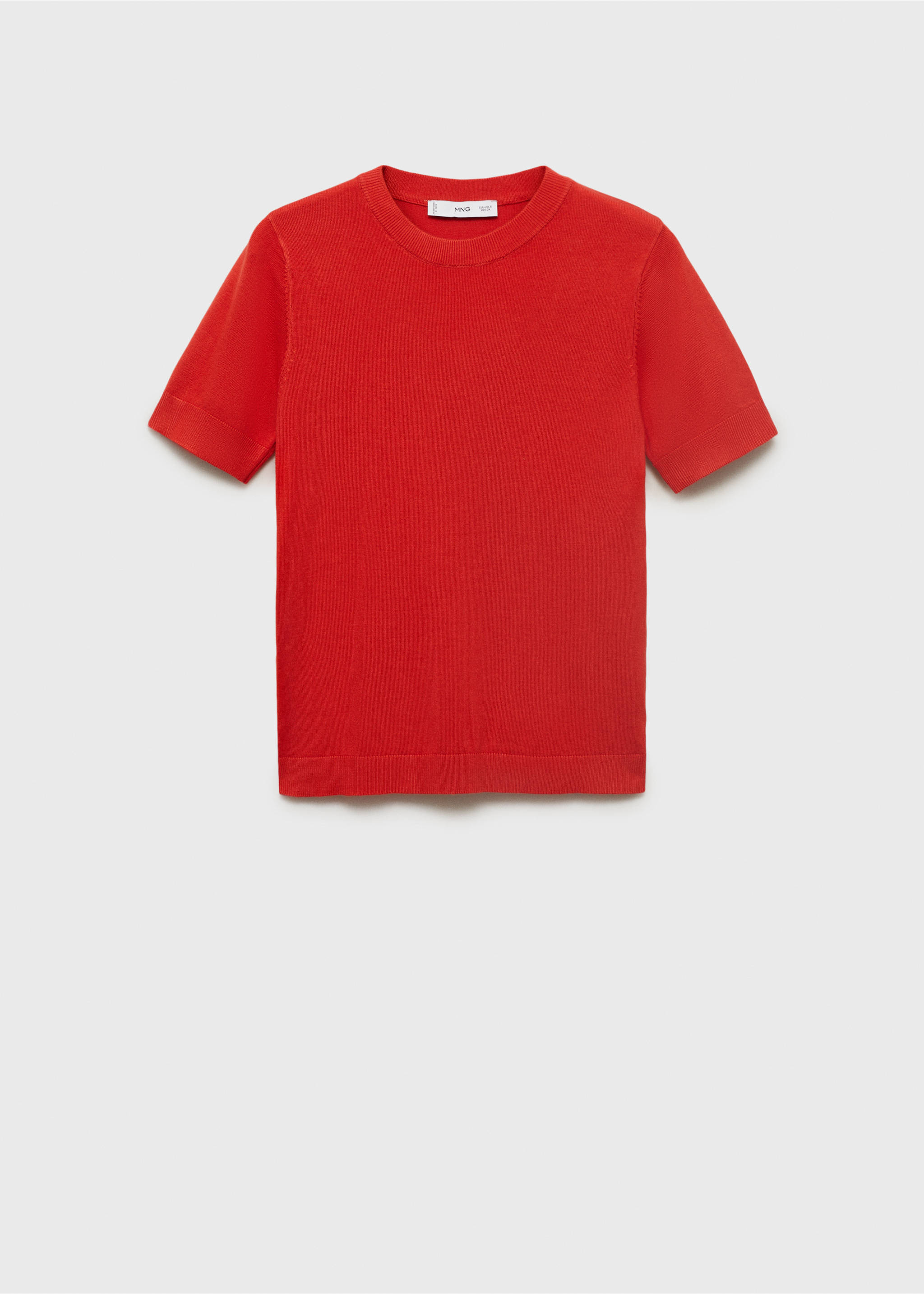 Short-sleeved fine-knit sweater - Article without model, Red. Ref: 17091198-00.